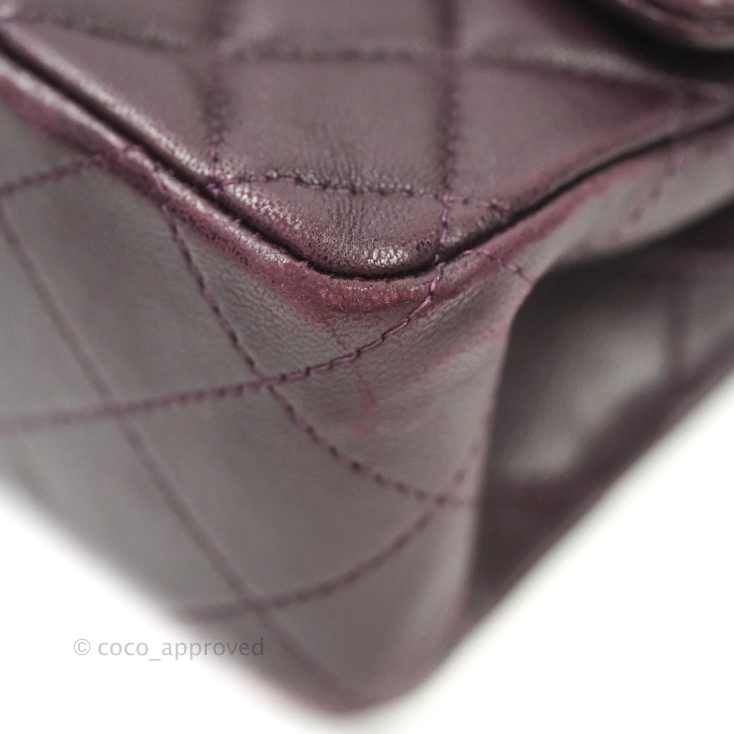 Chanel Quilted Mini Rectangular Purple Lambskin Silver Hardware