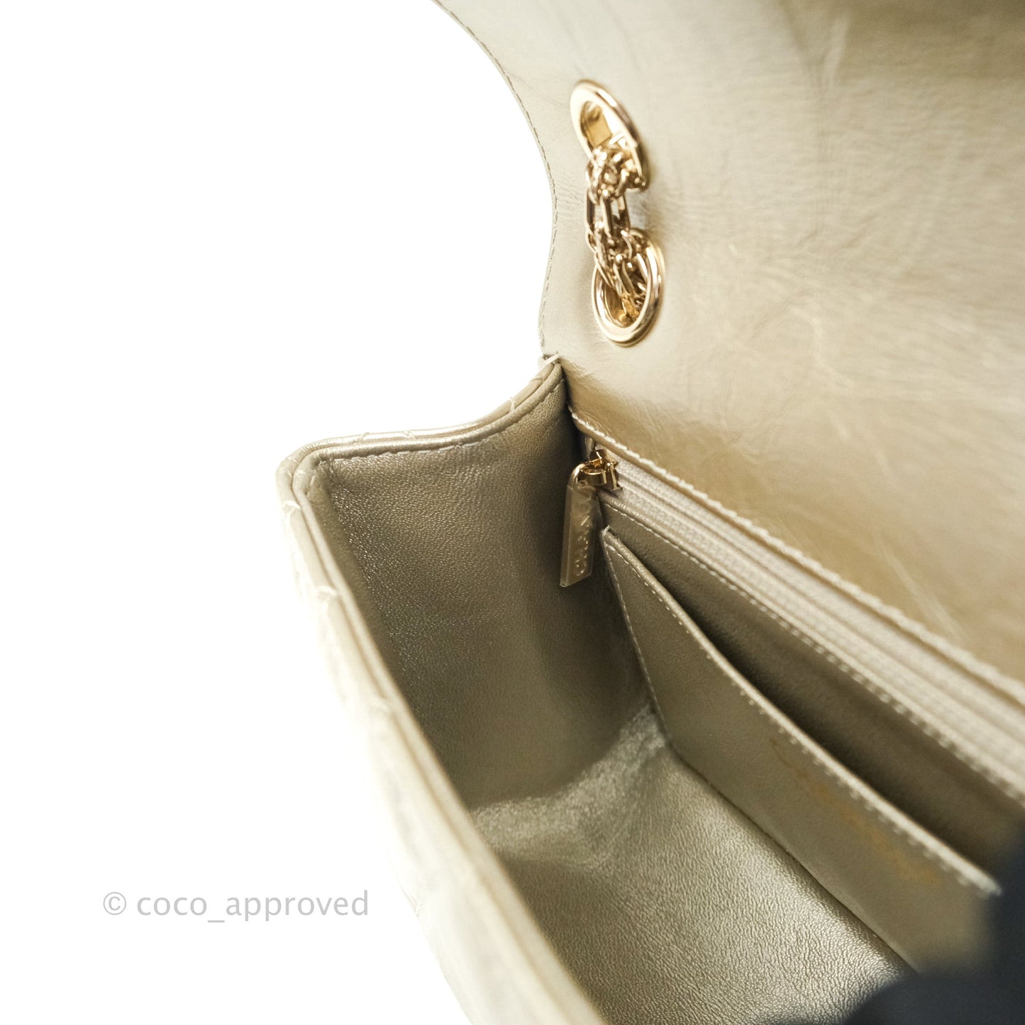Chanel Mini Reissue 224 Metallic Light Gold Aged Calfskin Gold Hardware