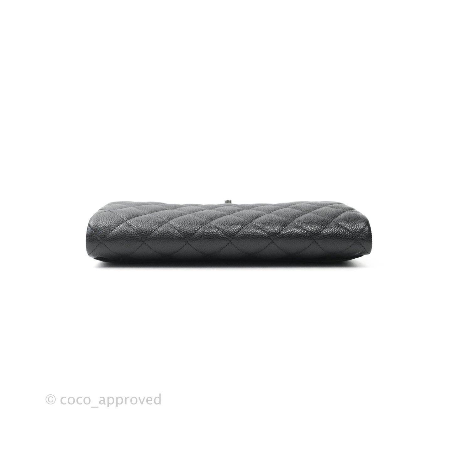 Chanel Quilted Clutch with Chain Black Caviar Silver Hardware