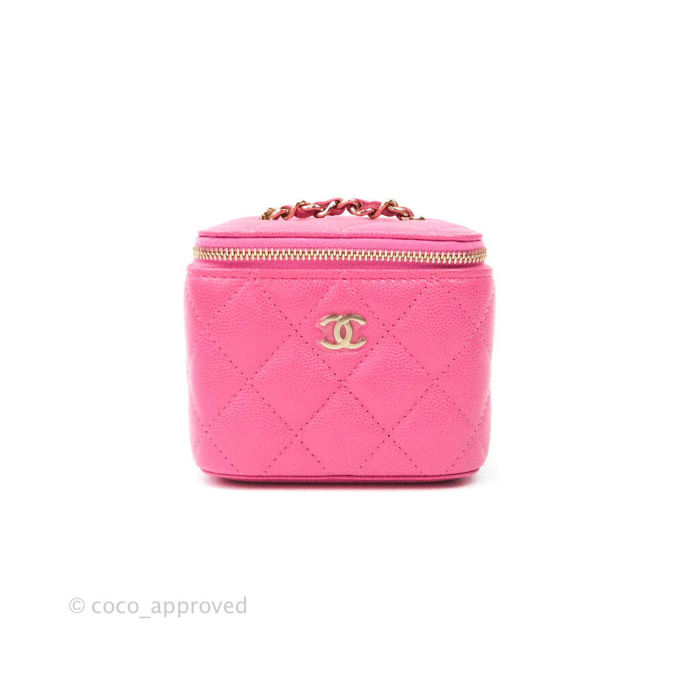 Chanel Mini Vanity Classic With Chain Pink Caviar Gold Hardware