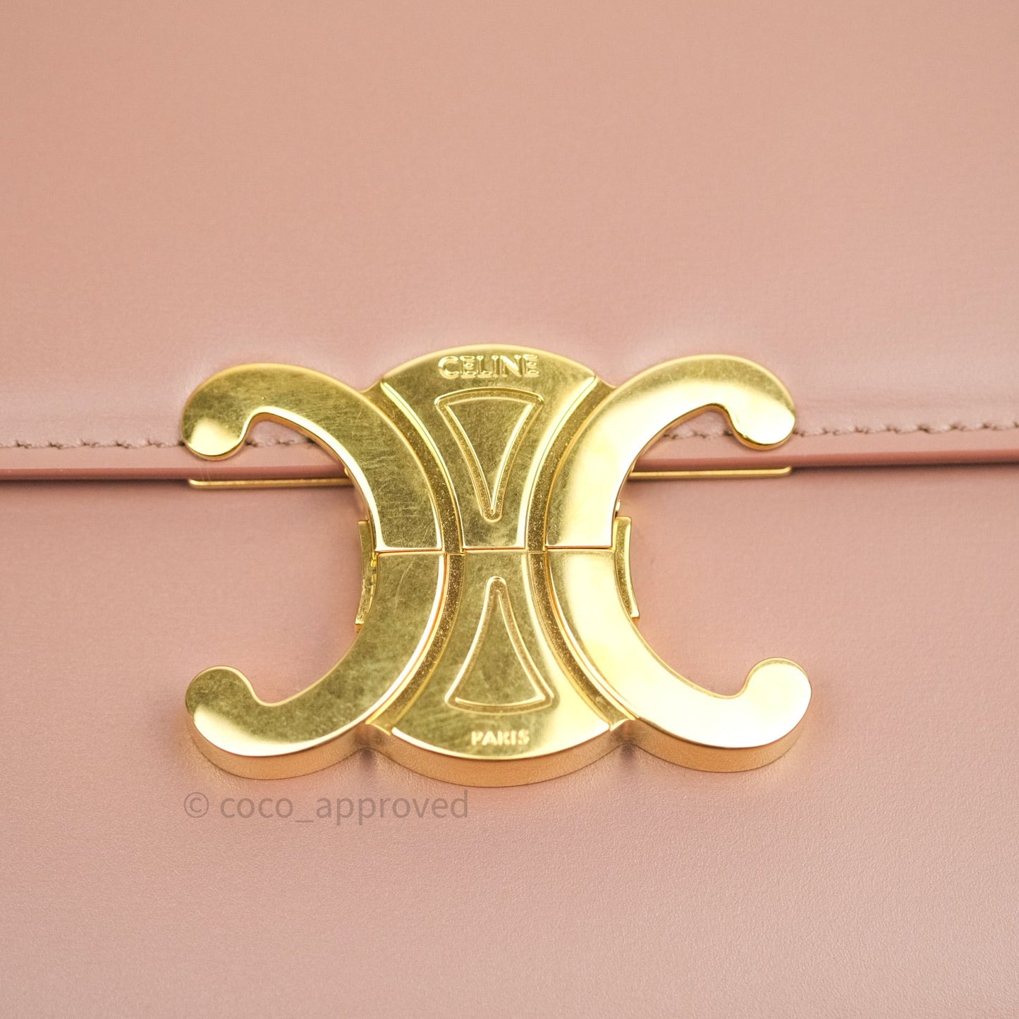 Celine Shiny Calfskin Medium Triomphe Antique Rose