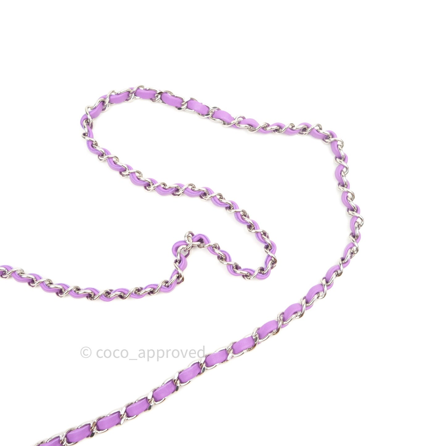 Chanel Mini Square Purple Lambskin Silver Hardware