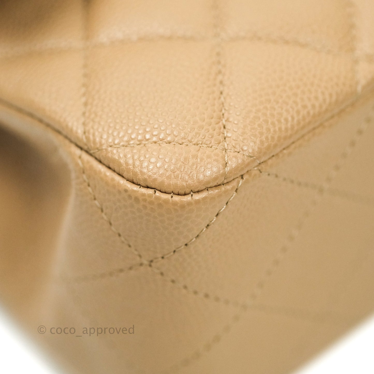 Chanel Classic M/L Medium Double Flap Dark Beige Caviar Gold Hardware 19B
