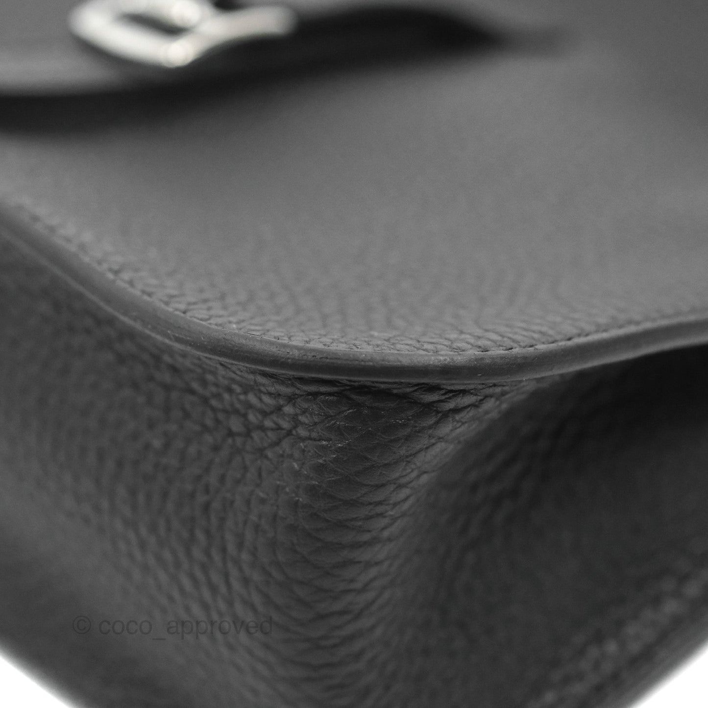 Hermès Halzan 25 Black Clemence Palladium Hardware