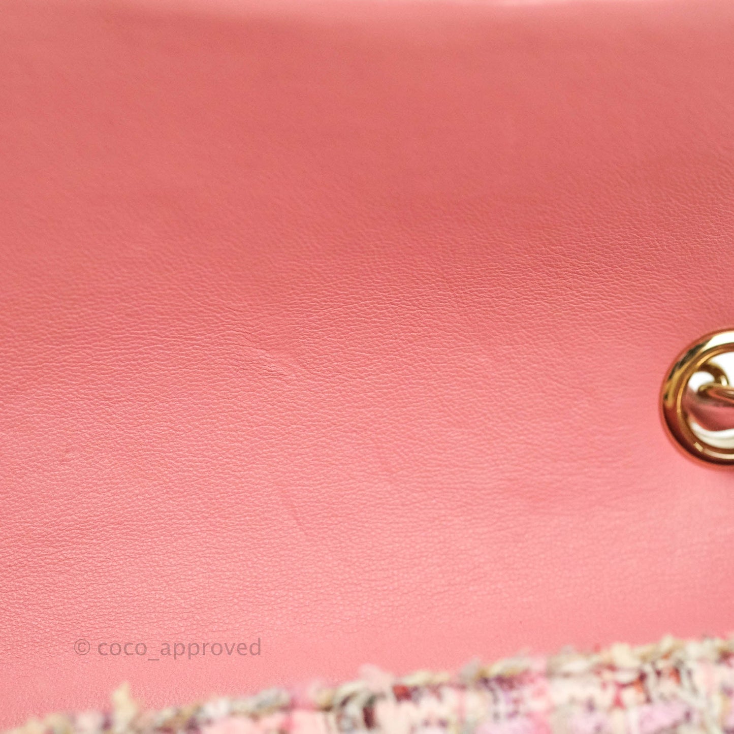 Chanel Quilted Mini Rectangular Pink Tweed Gold Hardware