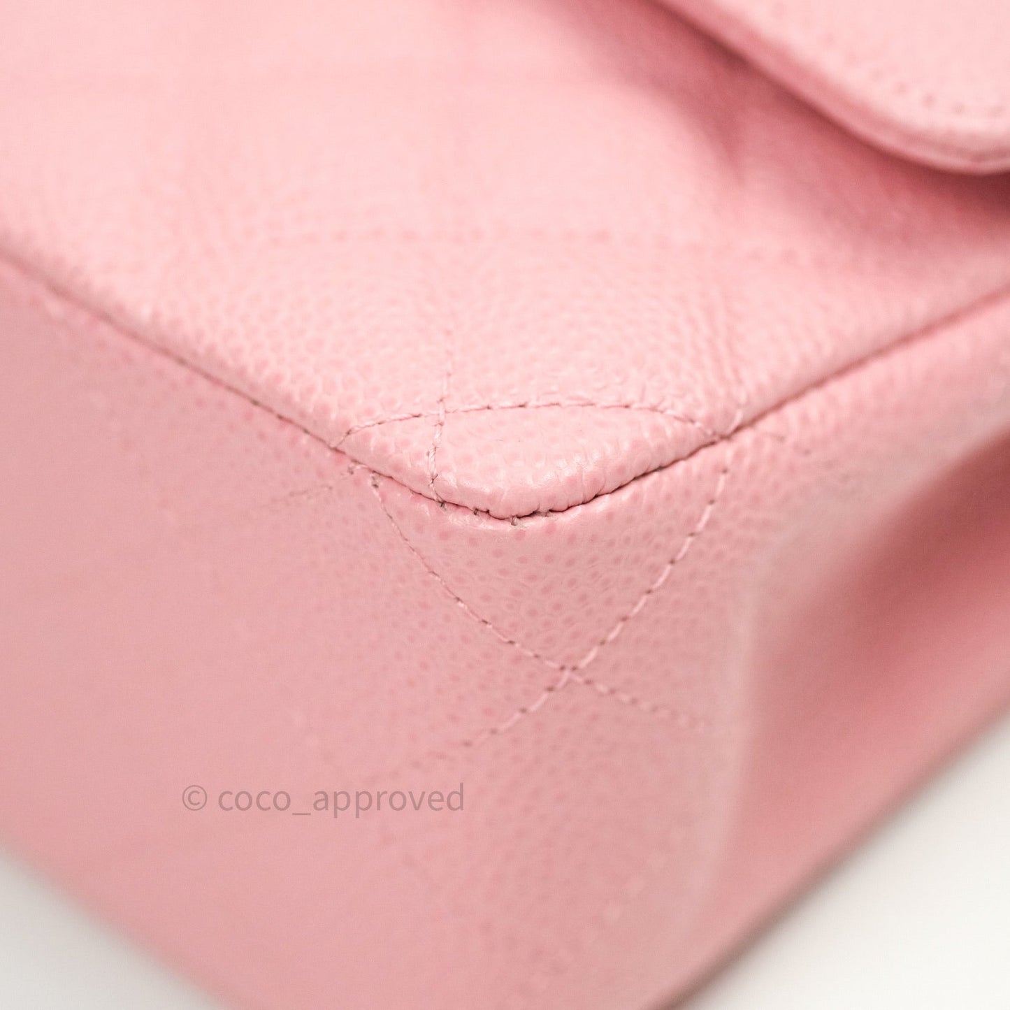 Chanel Classic M/L Medium Double Flap Bag Pink Caviar Silver Hardware