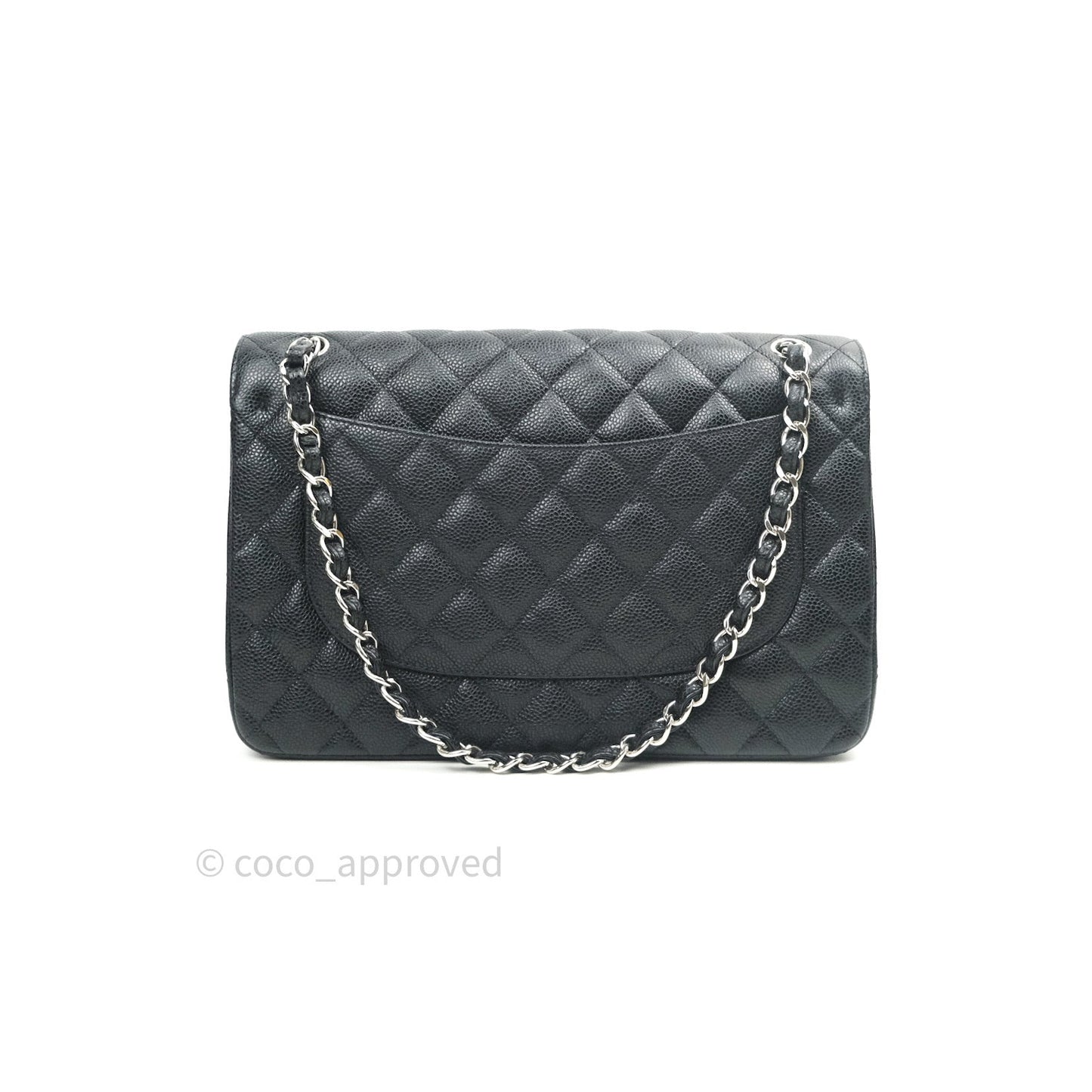 Chanel Classic Jumbo Double Flap Black Caviar Silver Hardware⁣⁣