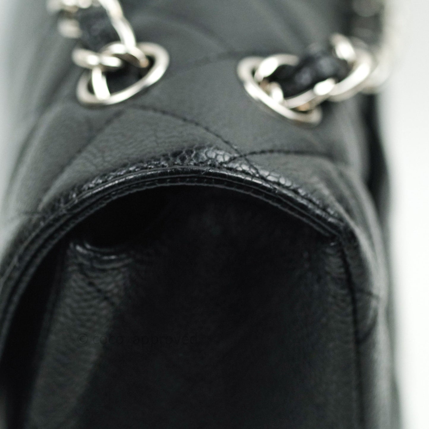 Chanel Classic Maxi Single Flap Quilted Black Caviar Silver Hardware