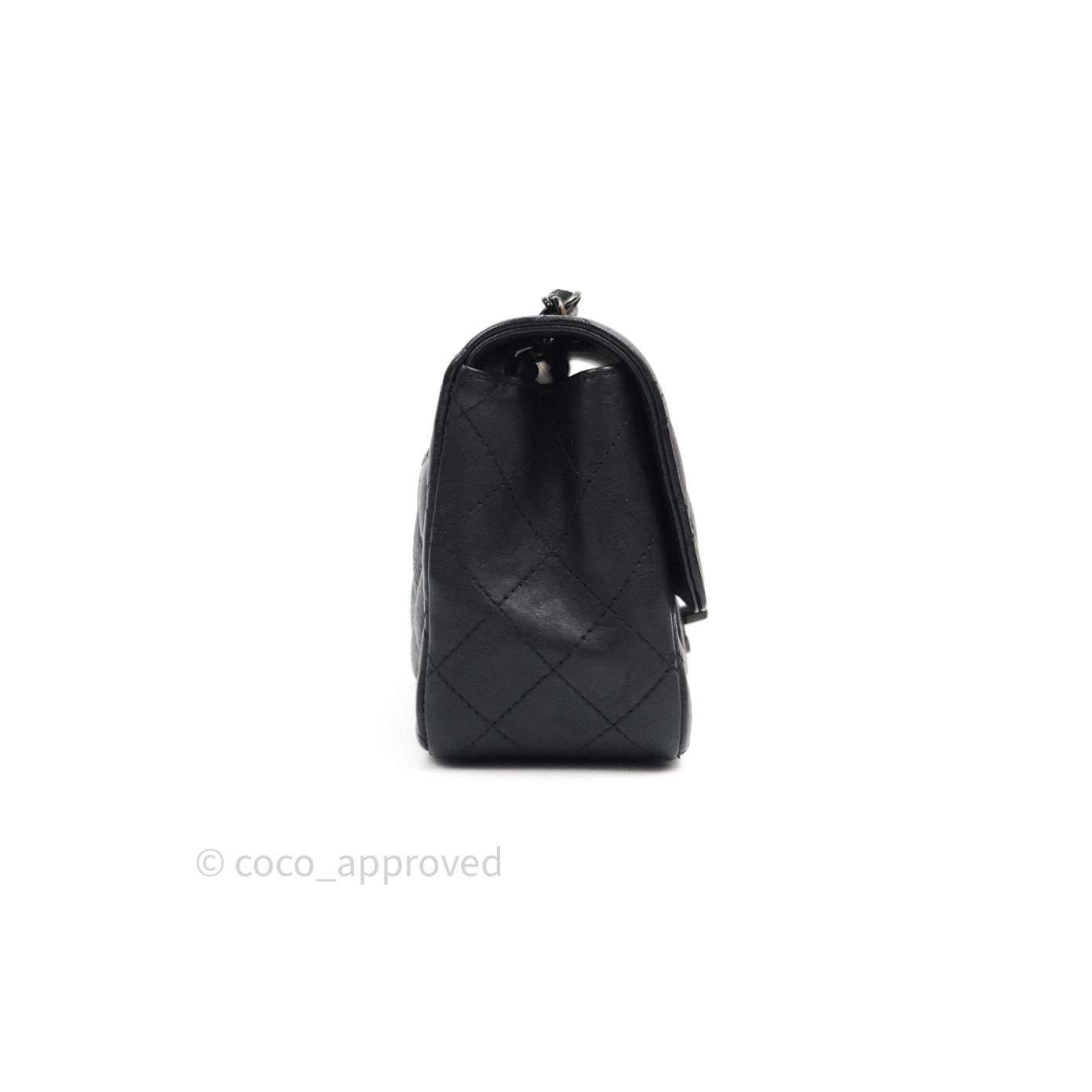 Chanel Quilted Mini Square Flap So Black Crumpled Calfskin