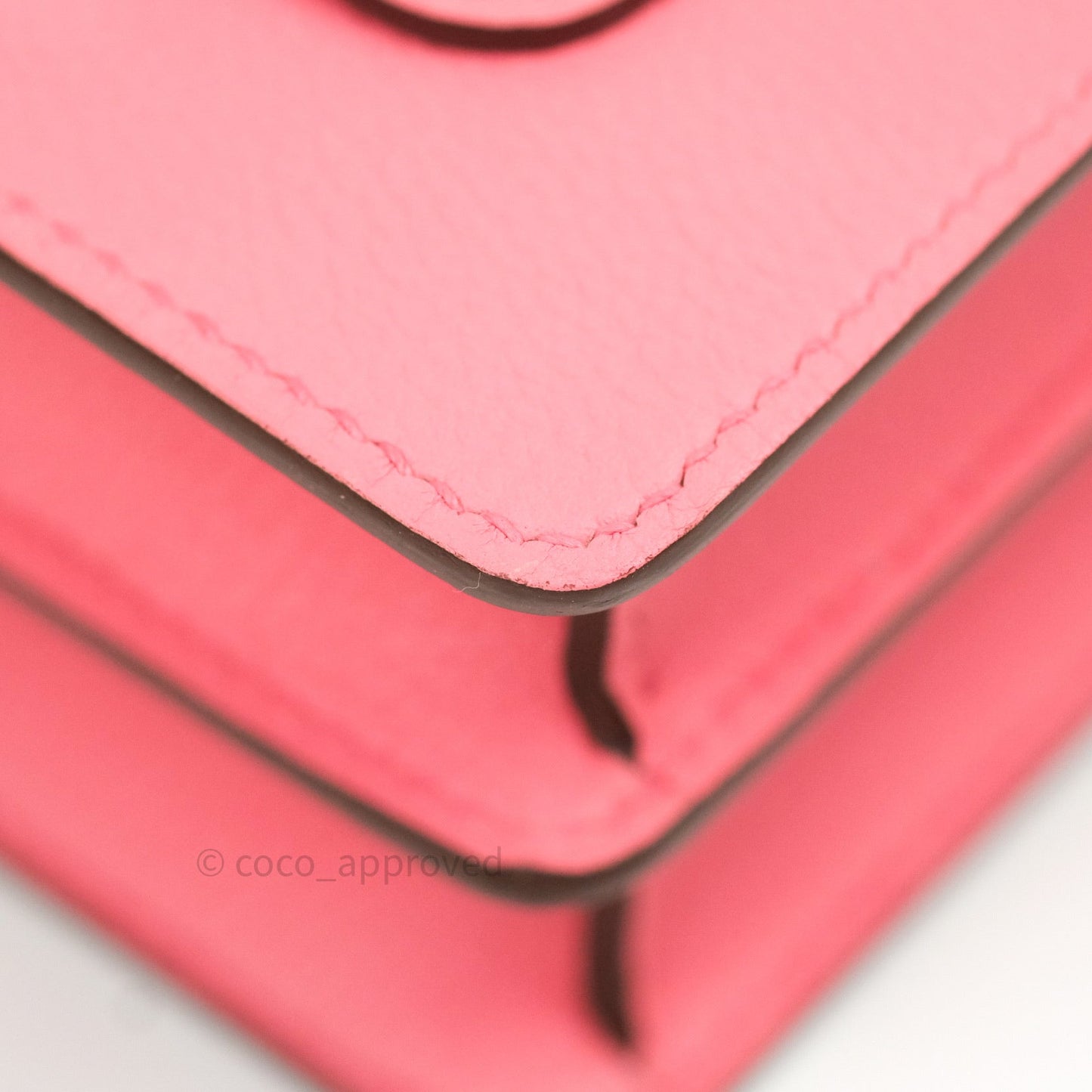 Hermès Roulis Mini 18 Rose Azalee Evercolor Palladium Hardware