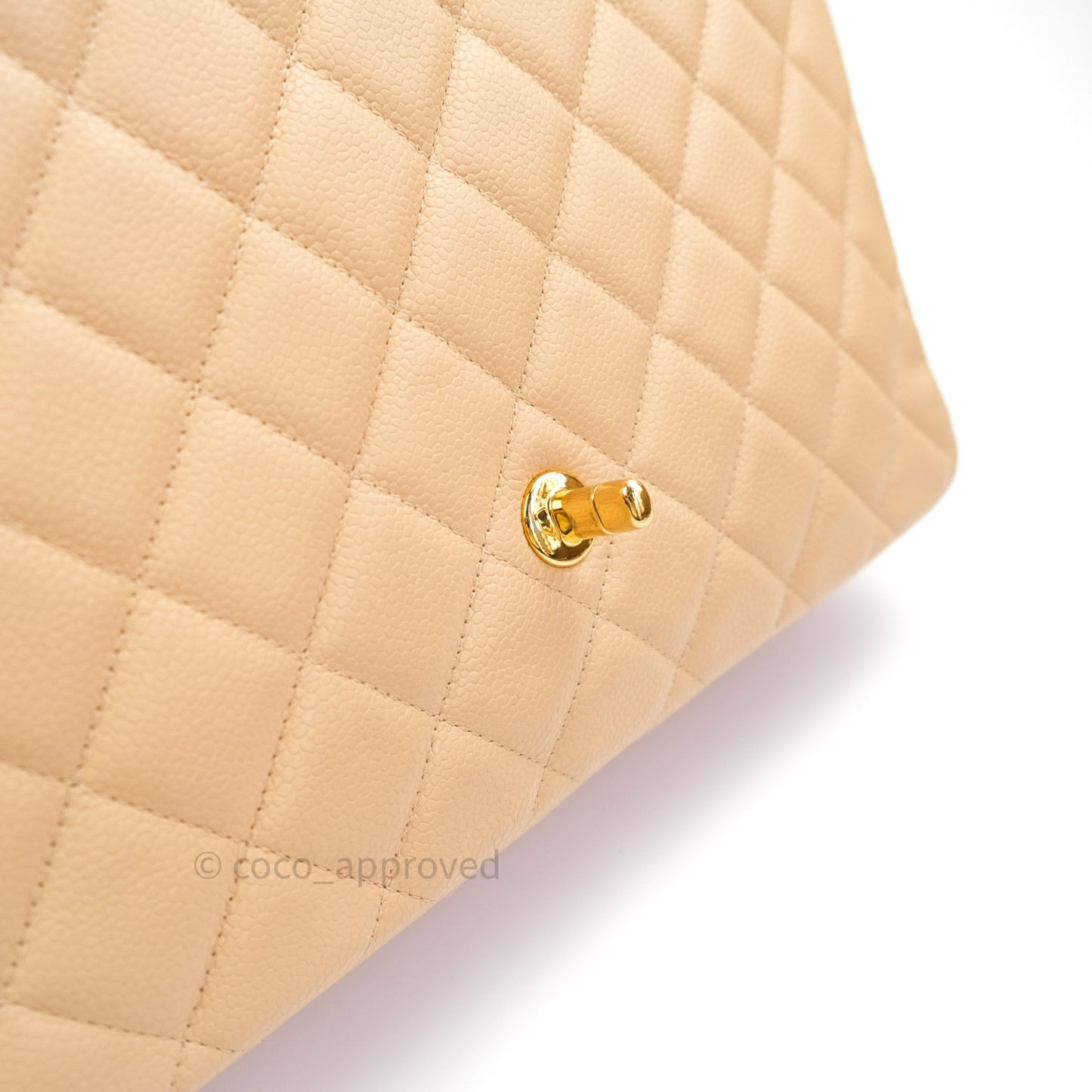Chanel Classic Jumbo Single Flap Beige Caviar Gold Hardware⁣⁣