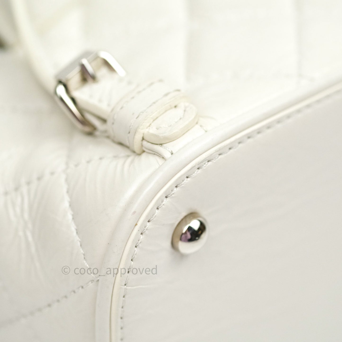 Chanel Crumpled Calfskin PVC Quilted Backpack White