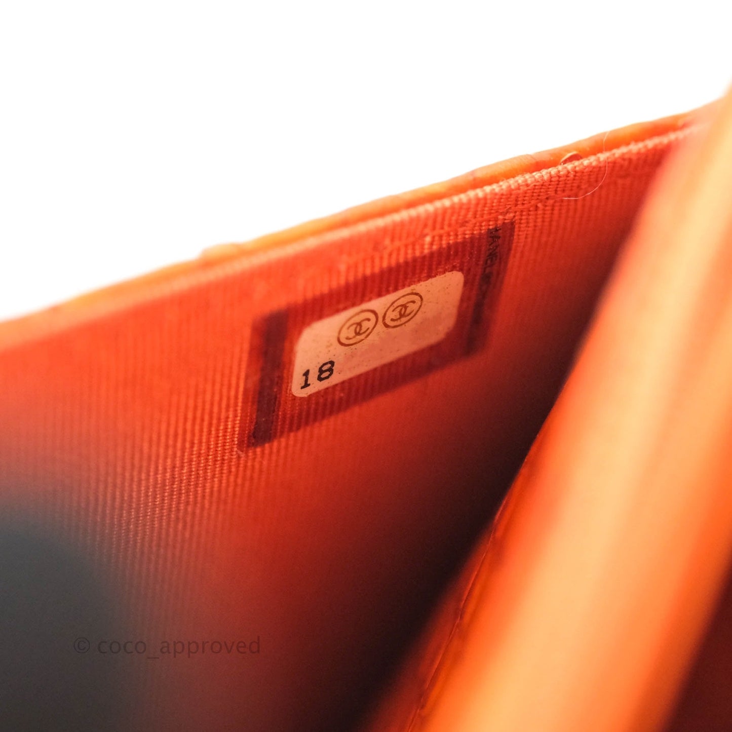 Chanel Wallet on Chain WOC Orange Python Aged Gold Hardware