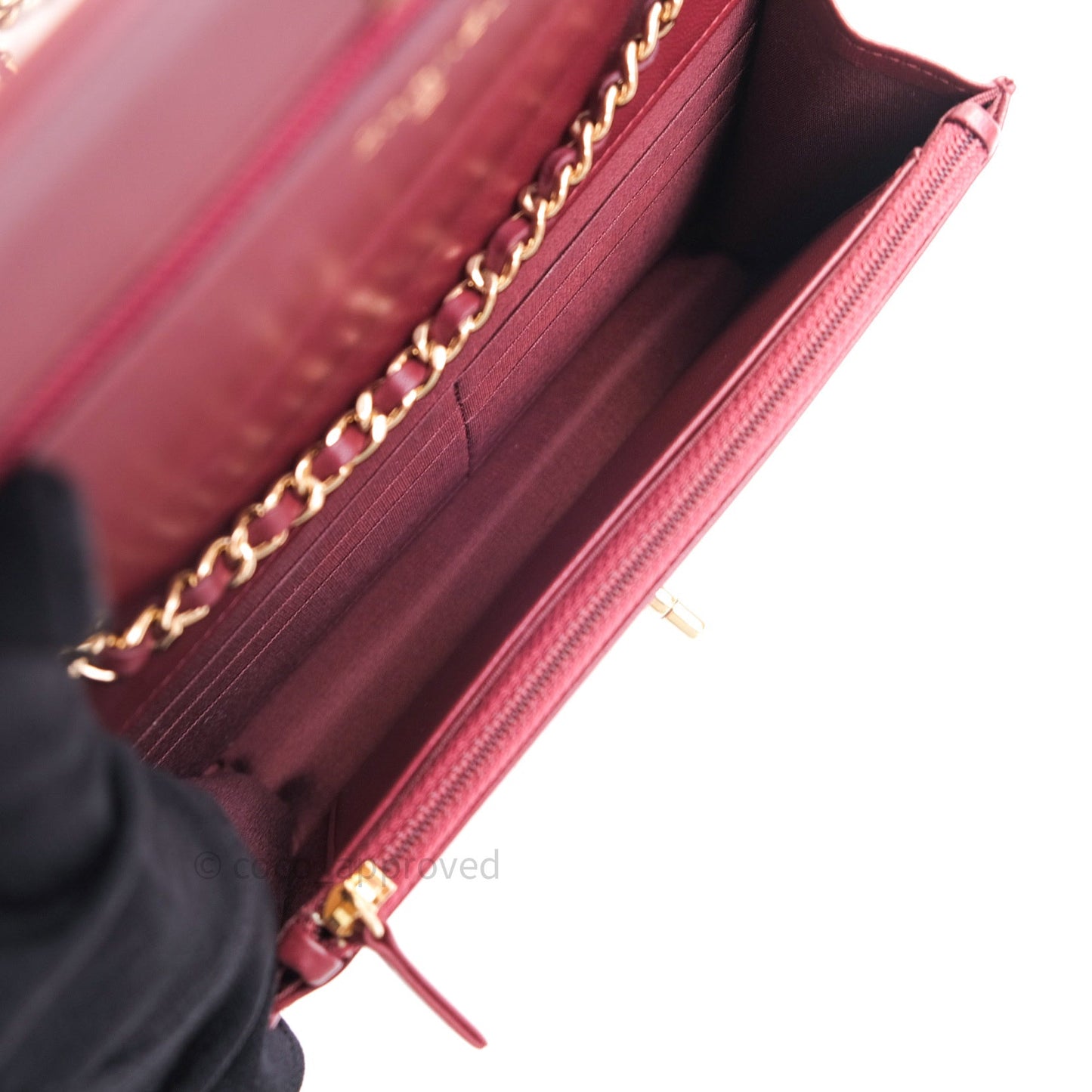 Chanel Trendy CC WOC Wallet on Chain Burgundy Lambskin Gold Hardware