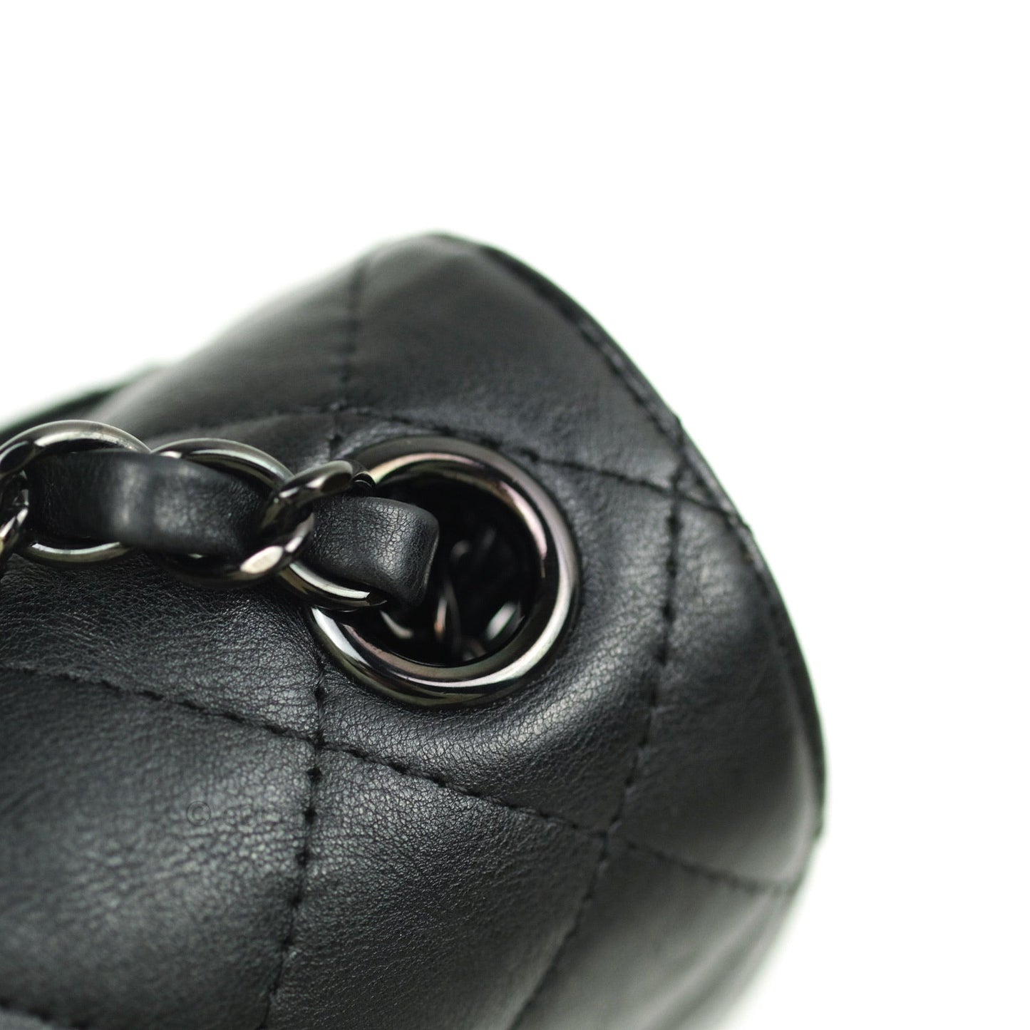 Chanel Quilted Mini Square Flap So Black Crumpled Calfskin