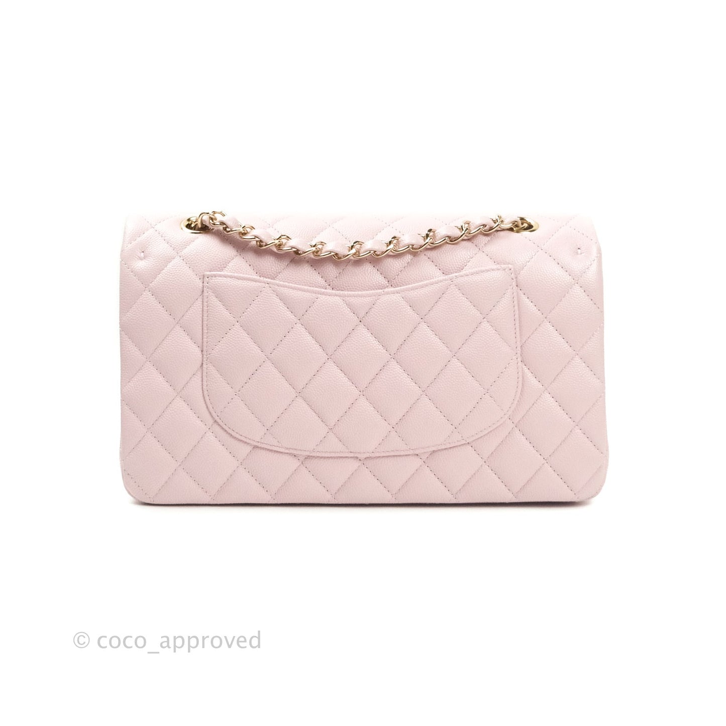 Chanel M/L Medium Double Flap Bag Lilac Rose Clair Caviar Gold Hardware