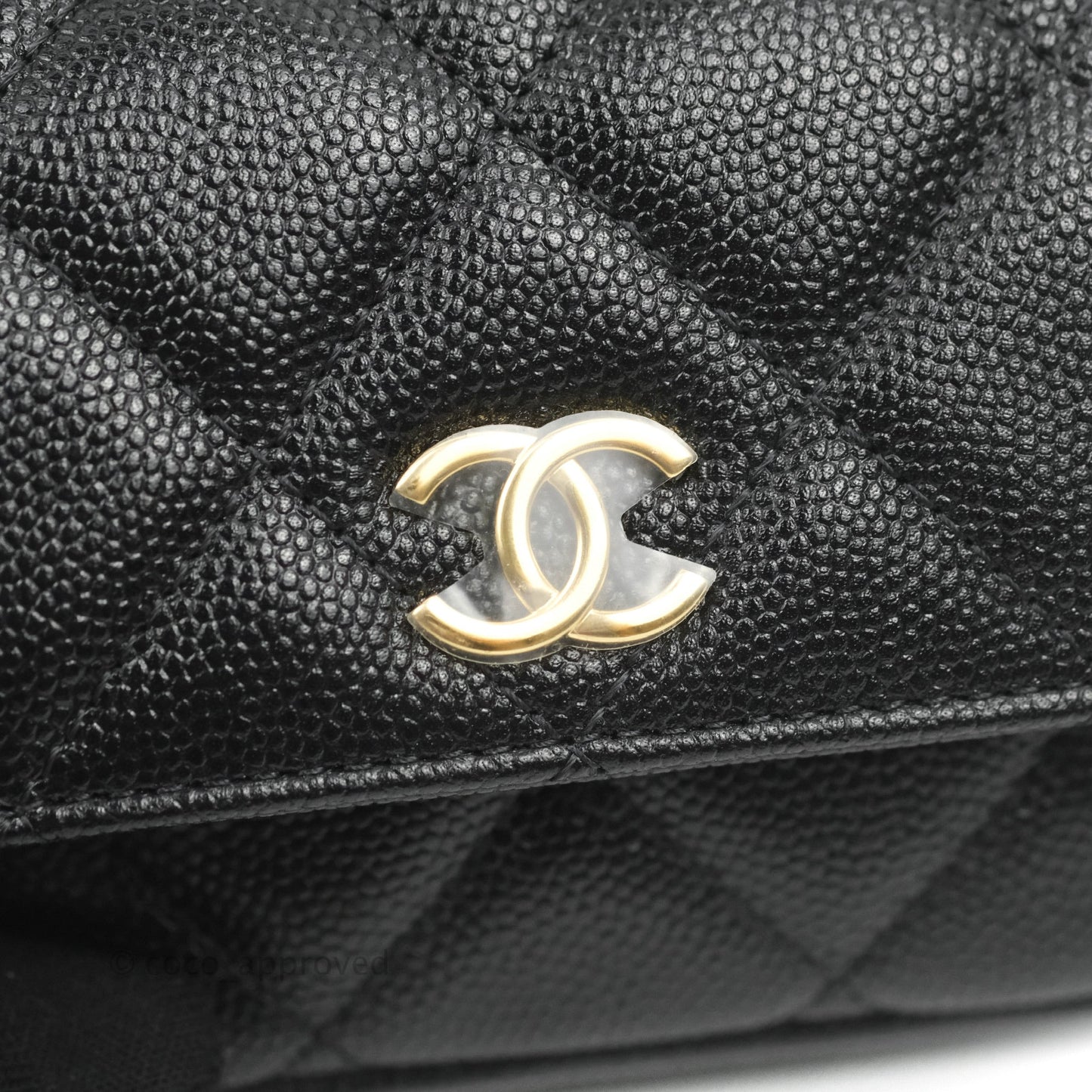 Chanel Clutch with Chain Black Caviar Gold Hardware 22K