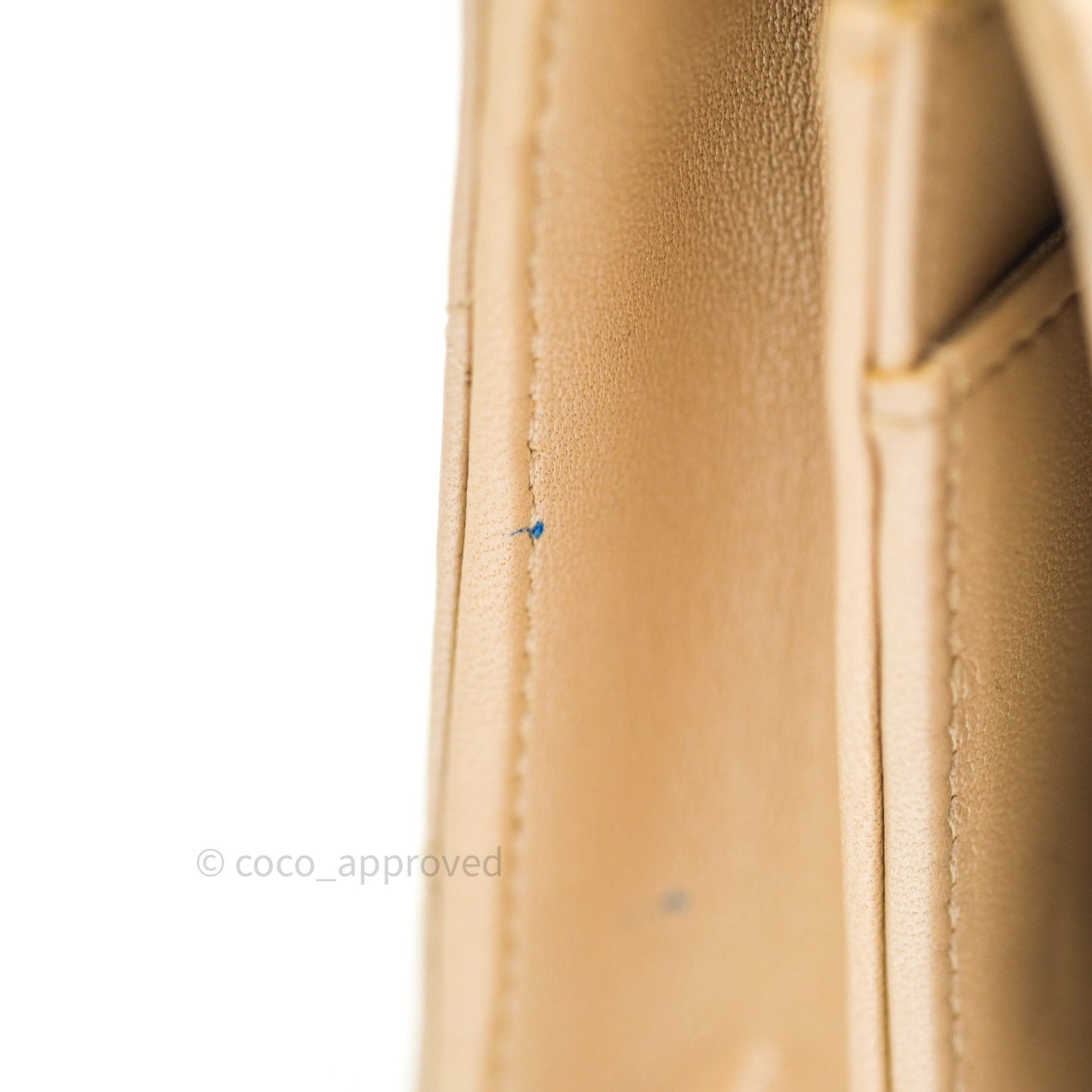 Chanel Quilted Beige Iridescent Lambskin Pearl Wallet On Chain WOC