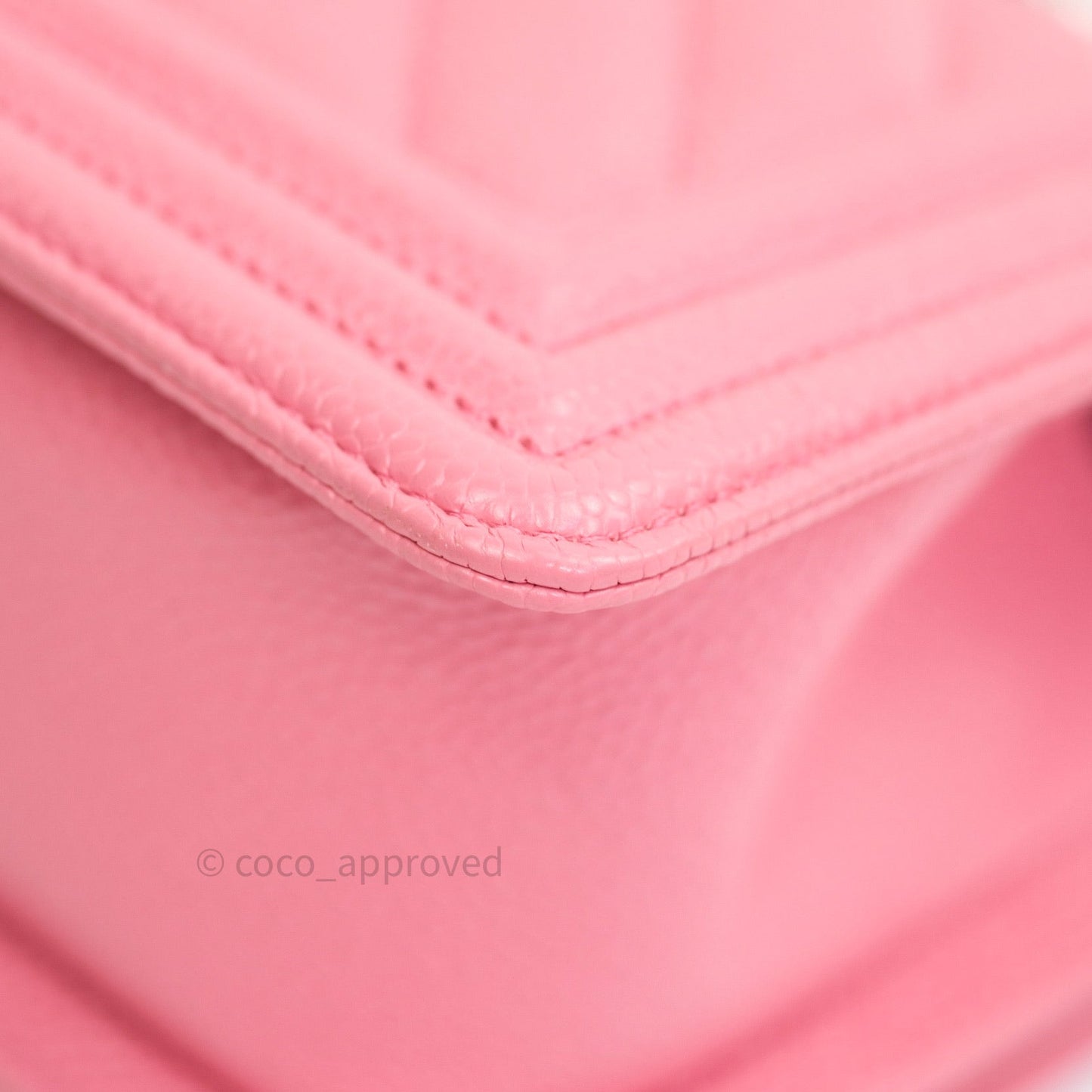 Chanel Small Boy Quilted Pink Caviar Silver Hardware