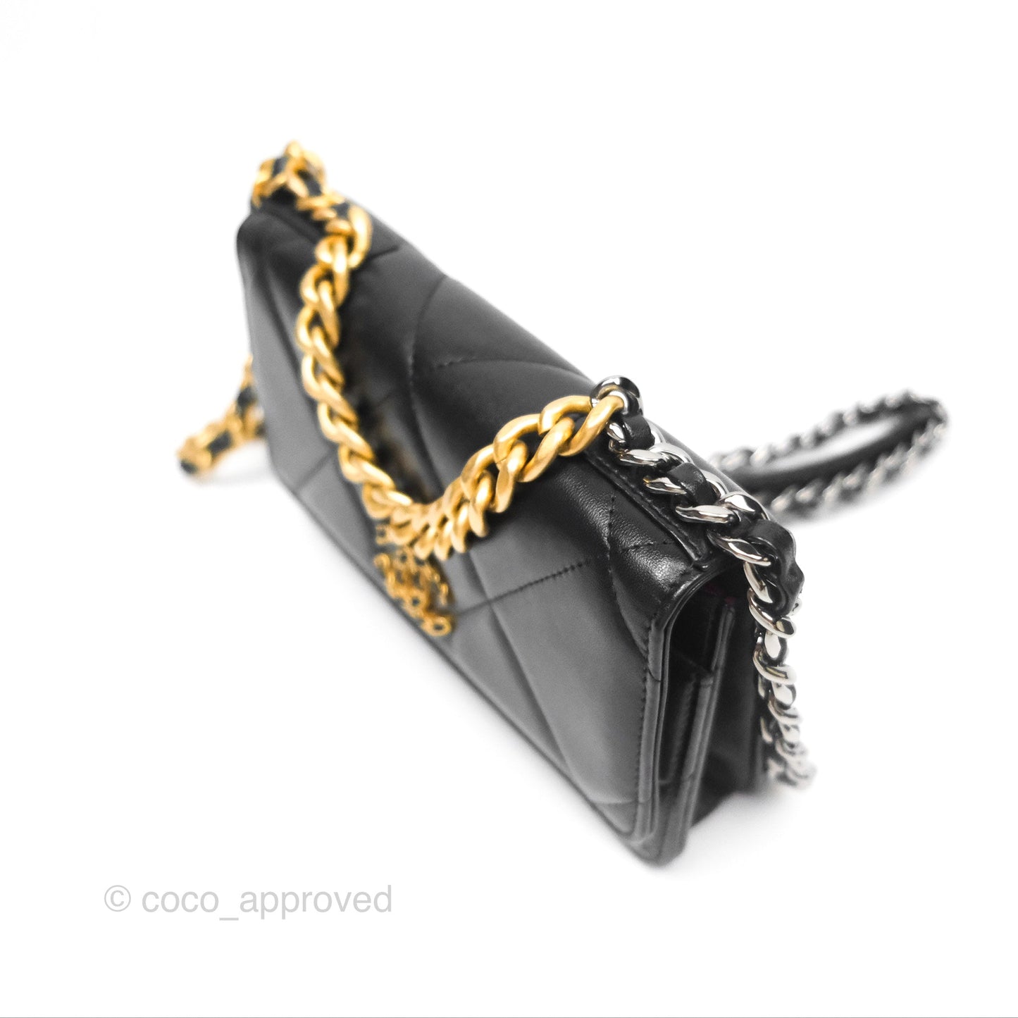 Chanel 19 Wallet on Chain WOC Black Mixed Hardware