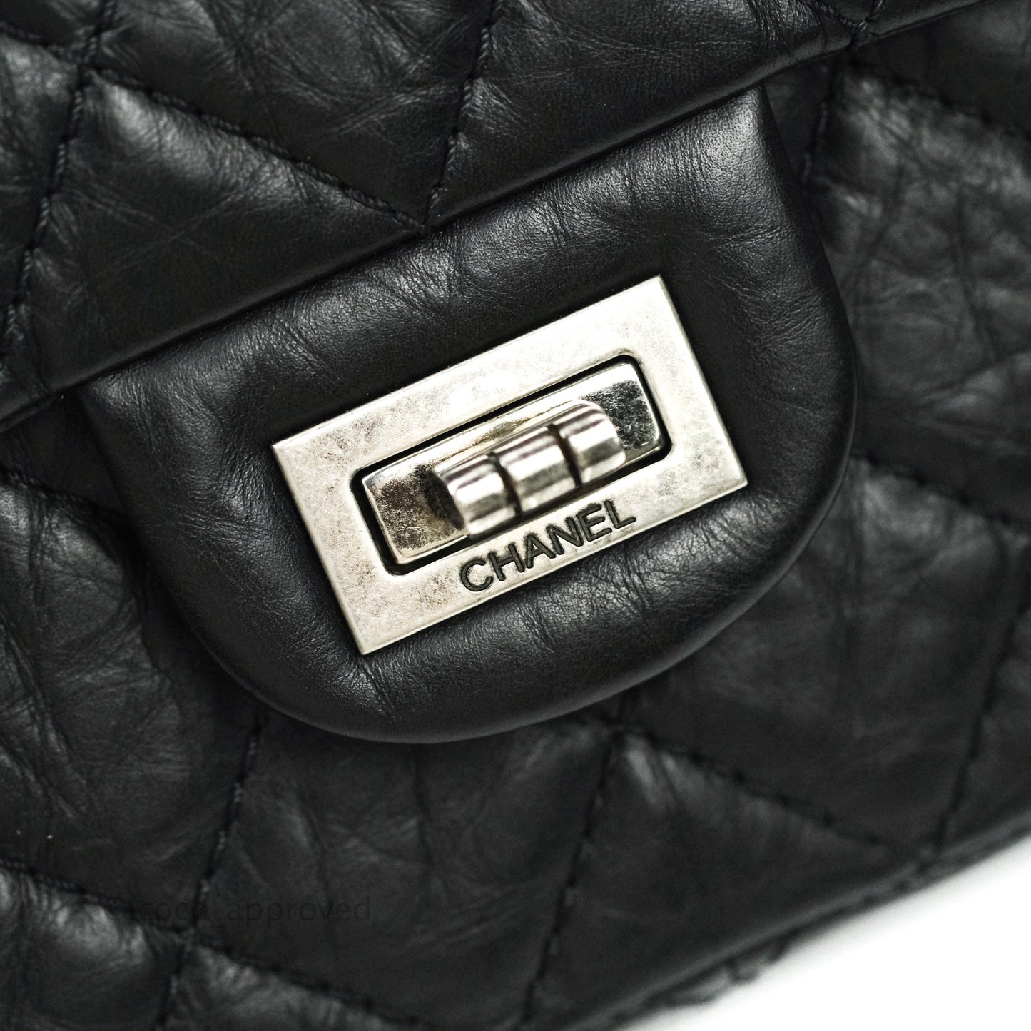 Chanel 2.55 Quilted Reissue 226 Black Aged Calfskin Ruthenium Hardware