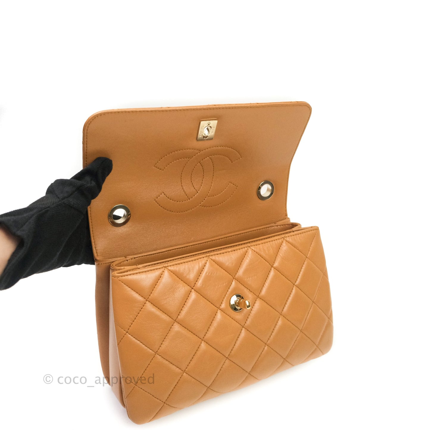 Chanel Trendy CC Small Dark Beige Lambskin Gold Hardware