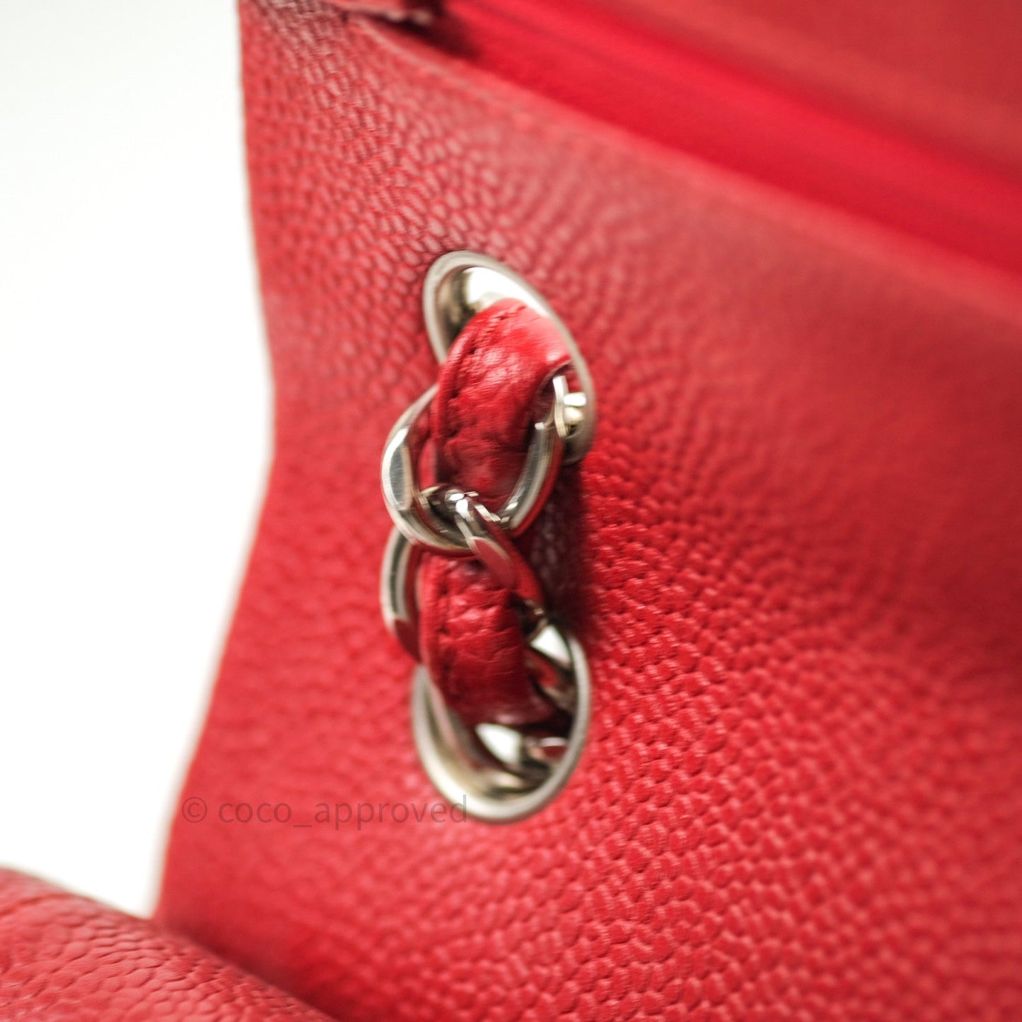 Chanel Jumbo Double Flap Red Caviar Silver Hardware⁣⁣