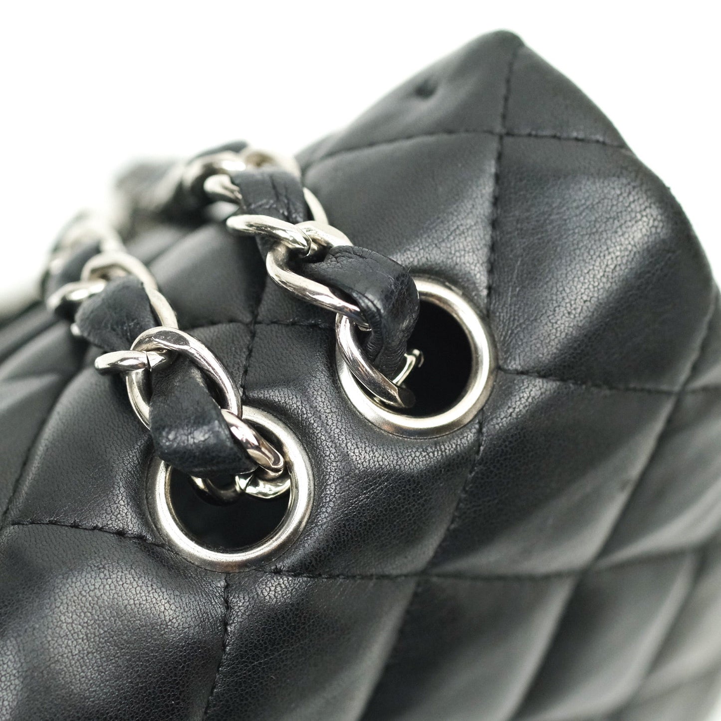Chanel Jumbo Single Flap Black Lambskin Silver Hardware⁣⁣
