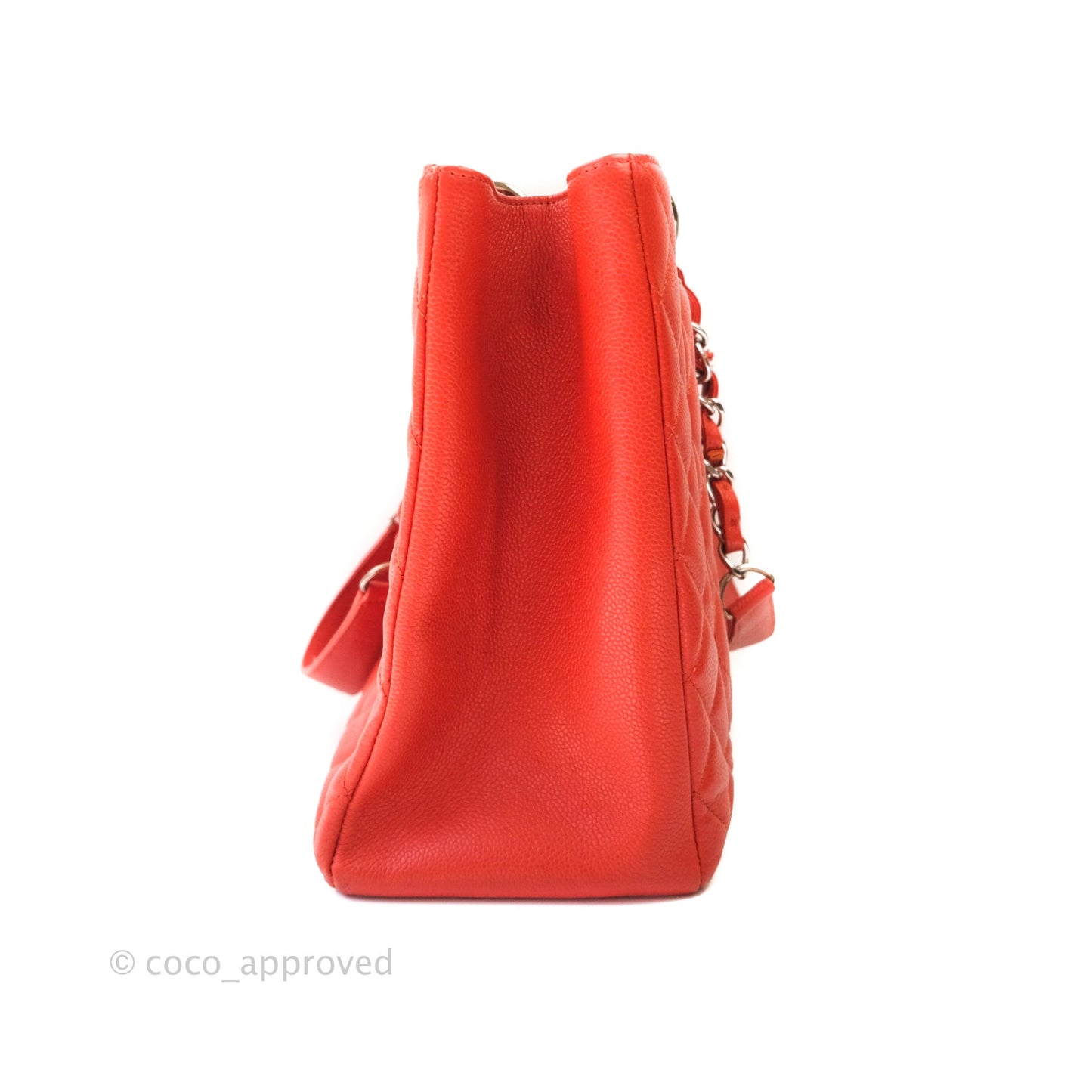 Chanel XL Grand Shopping Tote GST Red Caviar Silver Hardware