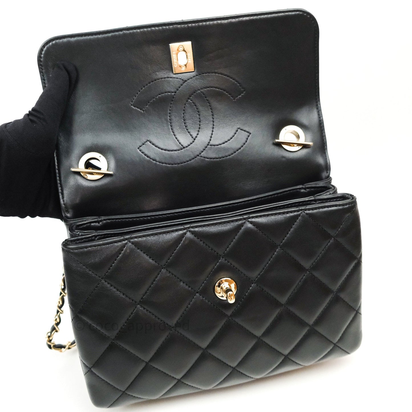 Chanel Trendy CC Small Black Lambskin Gold Hardware