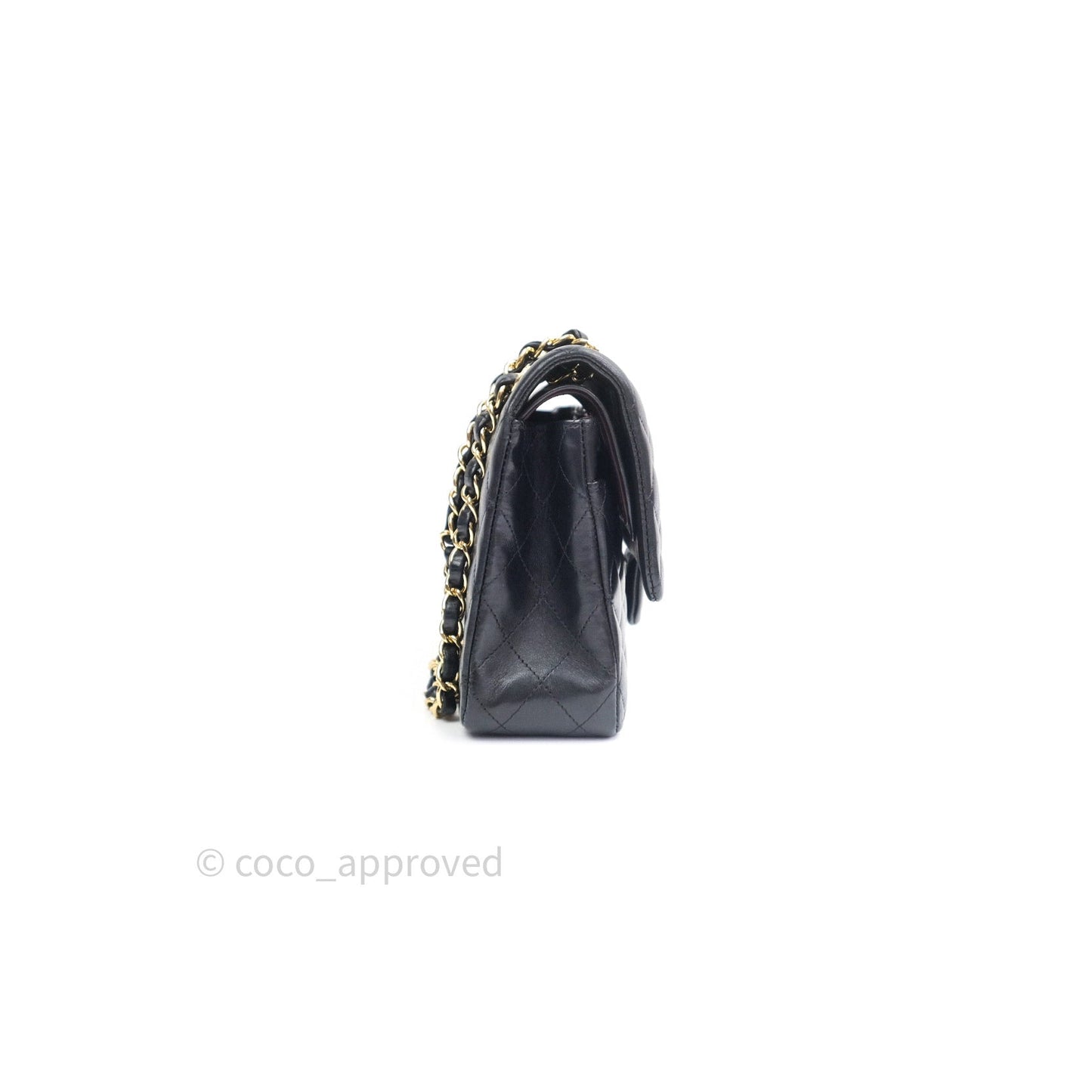 Chanel Classic M/L Black Lambskin Gold Hardware