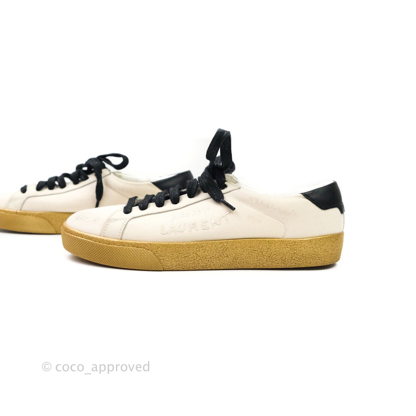Saint Laurent Court Classic Worn-Look Sneakers⁣ Size 36.5