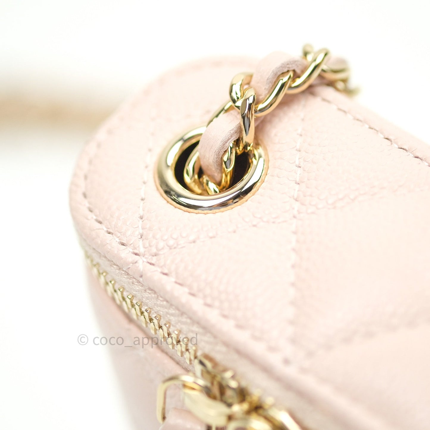 Chanel Classic Mini Vanity With Chain Pink Caviar Gold Hardware