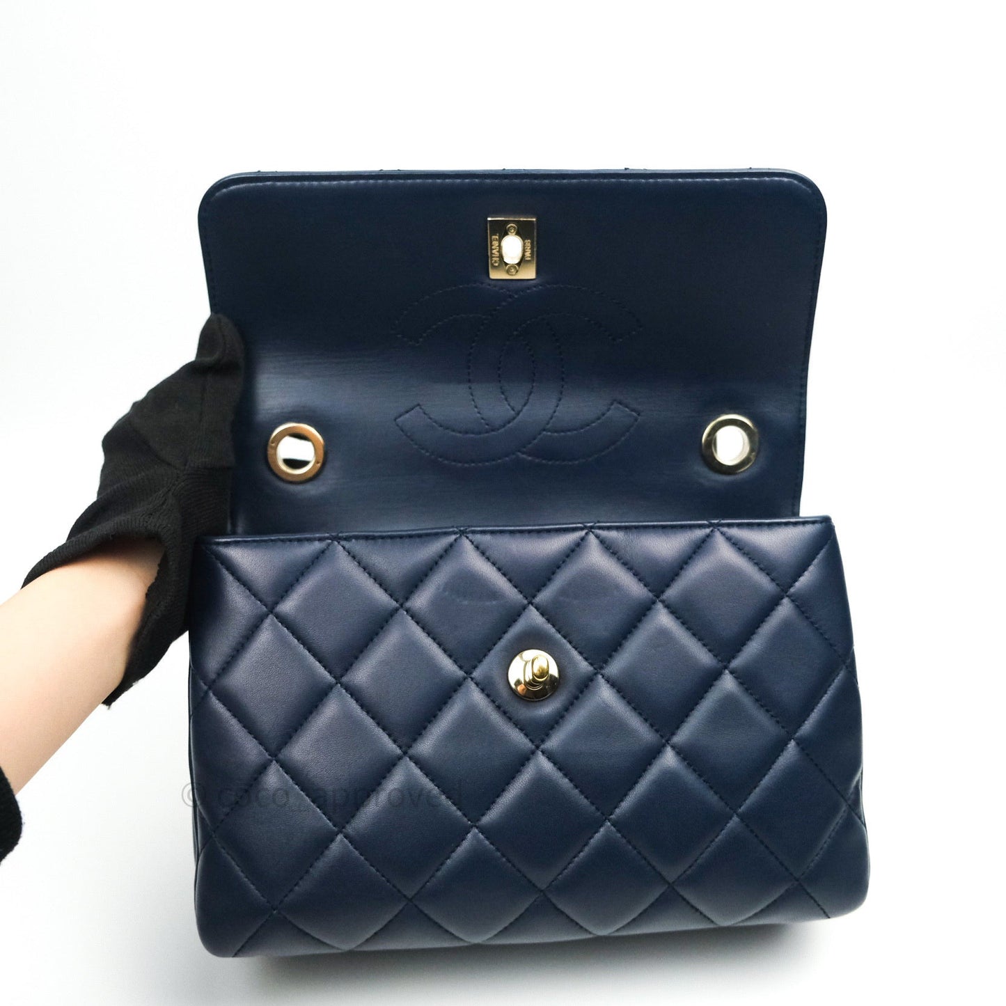 Chanel Trendy CC Small Navy Lambskin Gold Hardware