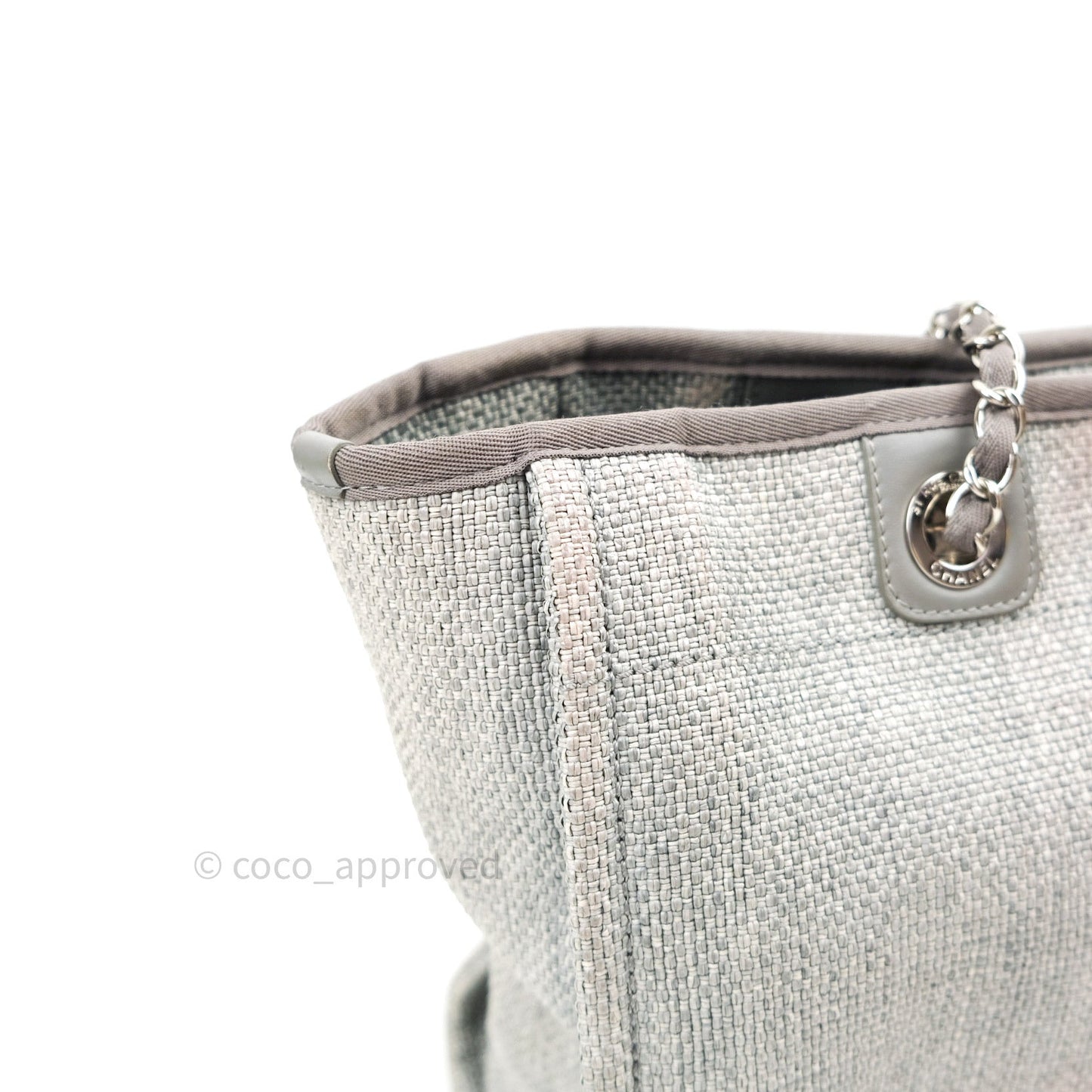 Chanel Canvas Deauville Medium Tote Grey