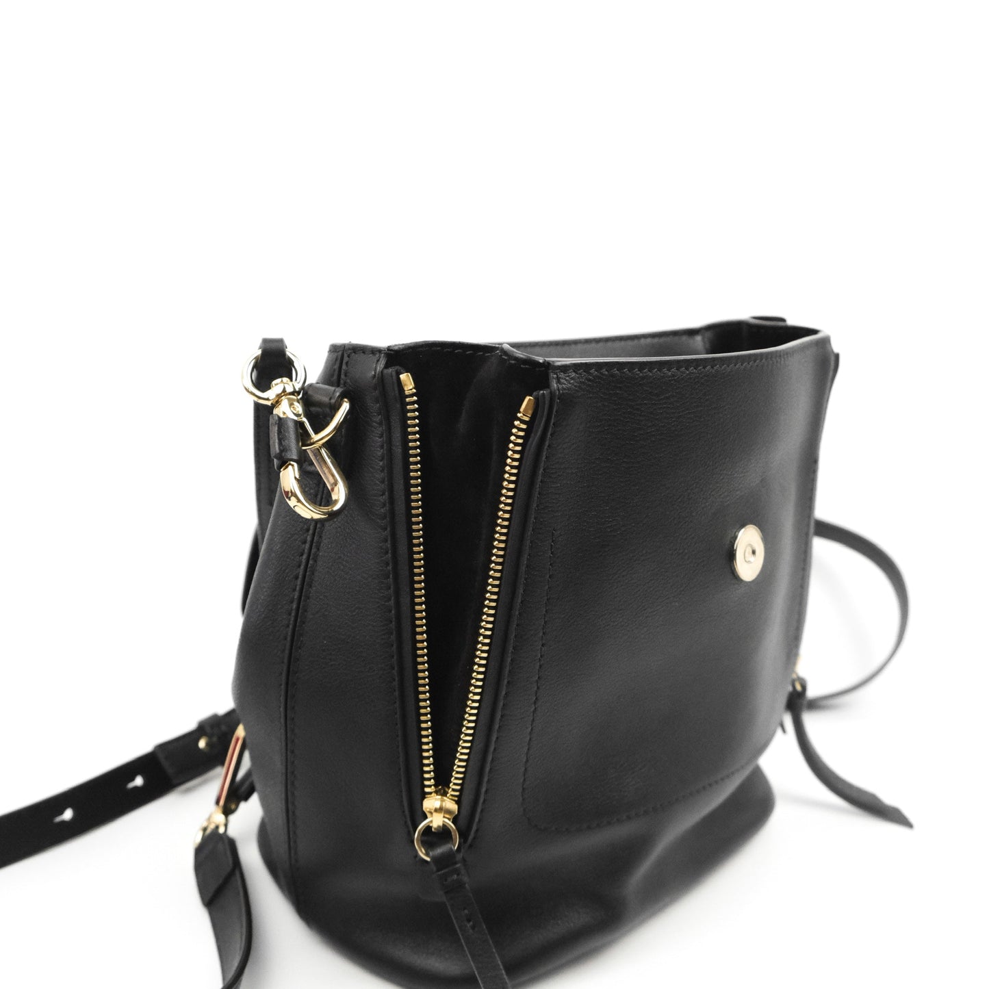 Chloe Small Faye Backpack Suede Calfskin Black Gold Hardware