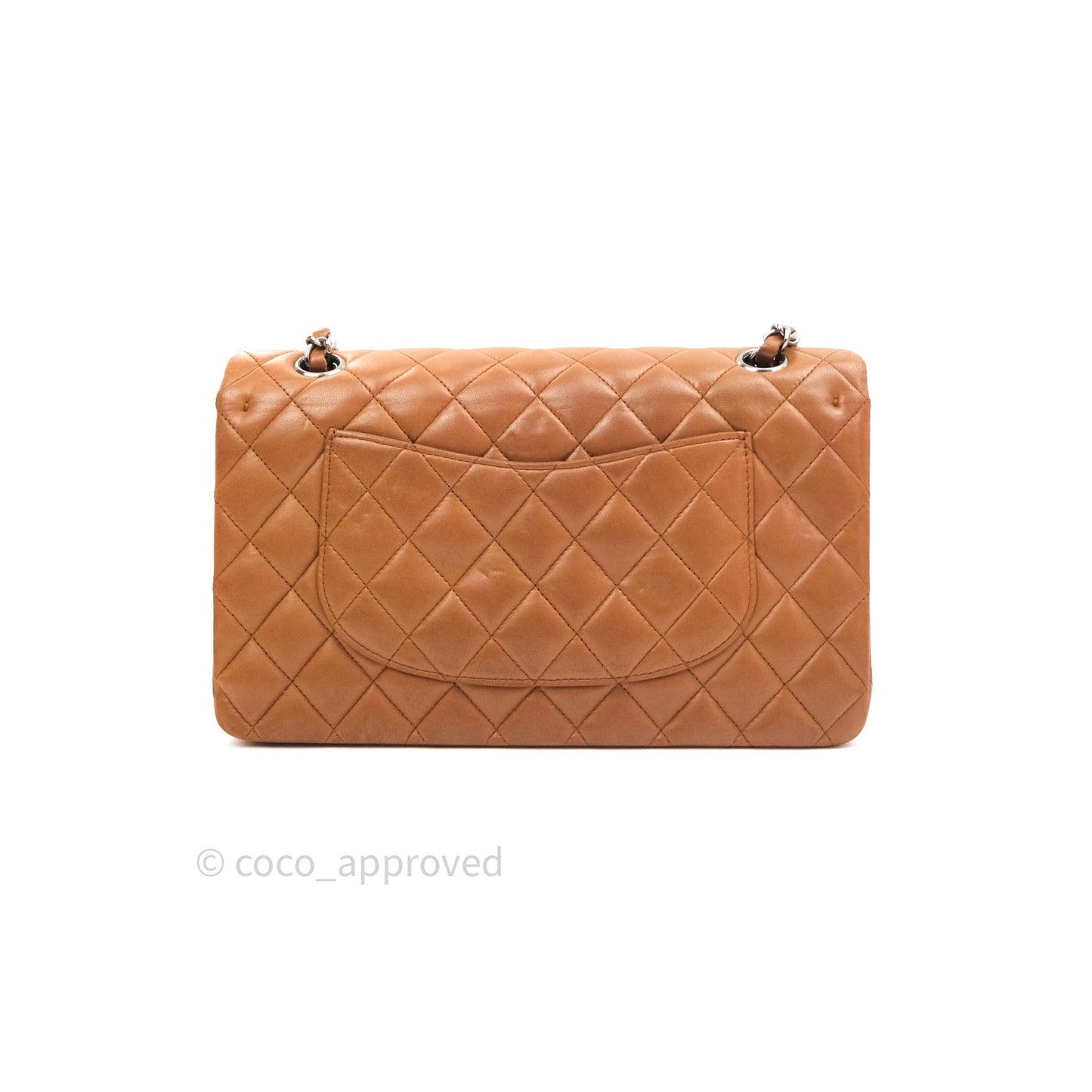 Chanel Classic M/L Brown Lambskin Silver Hardware