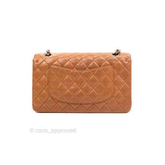 Chanel Classic M/L Brown Lambskin Silver Hardware