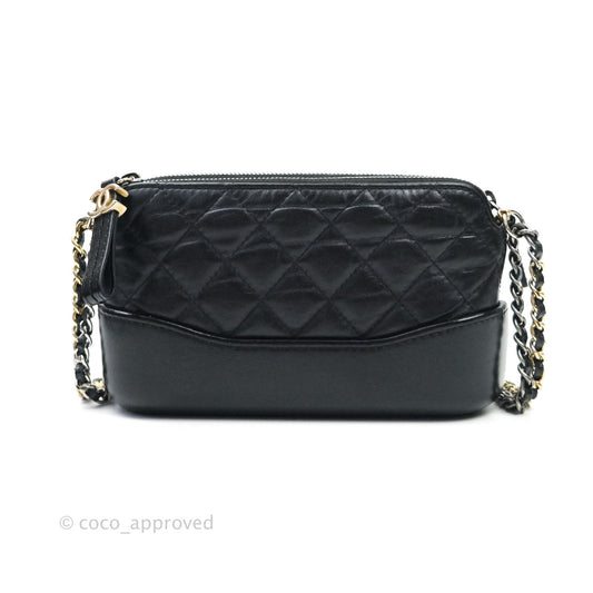 Chanel Gabrielle Clutch With Chain Aged Calfskin Black Mixed Hardware