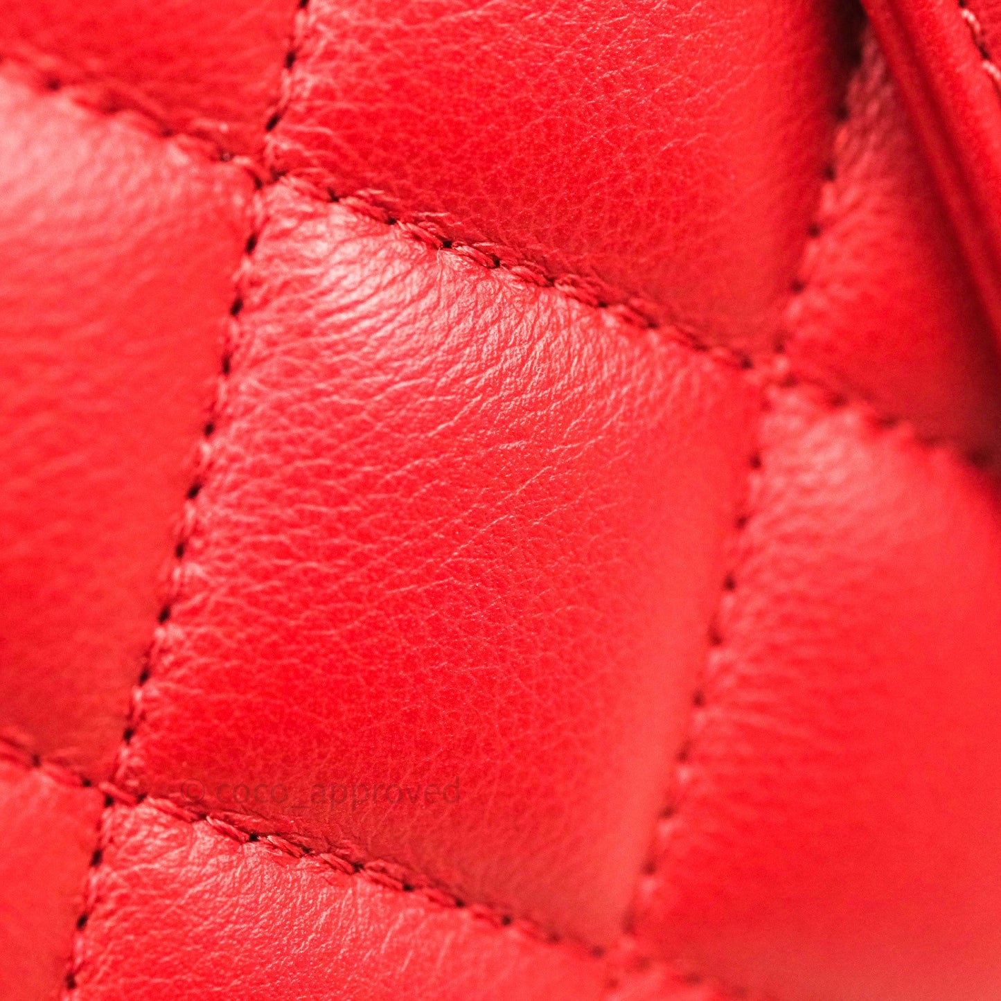 Chanel Quilted Chevron In The City Bag Red Calfskin Gold Hardware