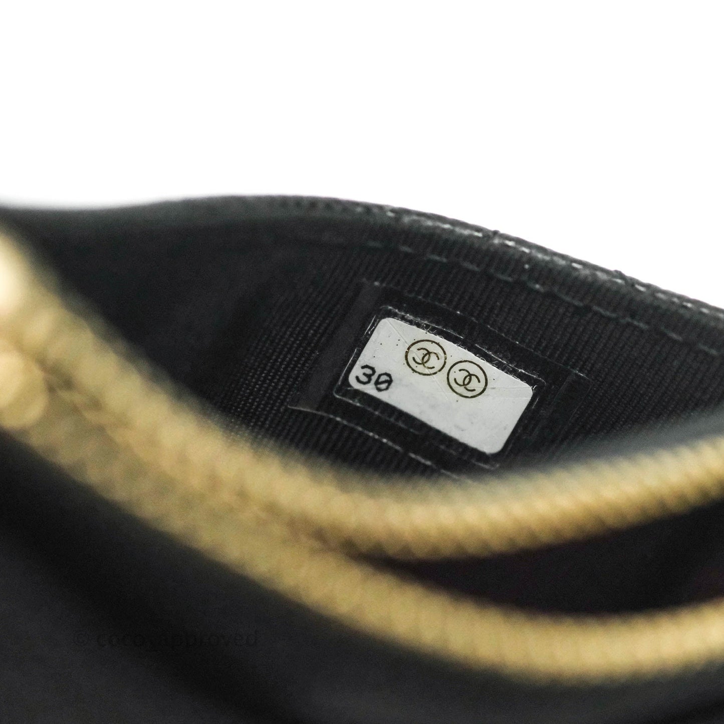 Chanel Quilted CC Zipped Card Holder Caviar Black Gold Hardware