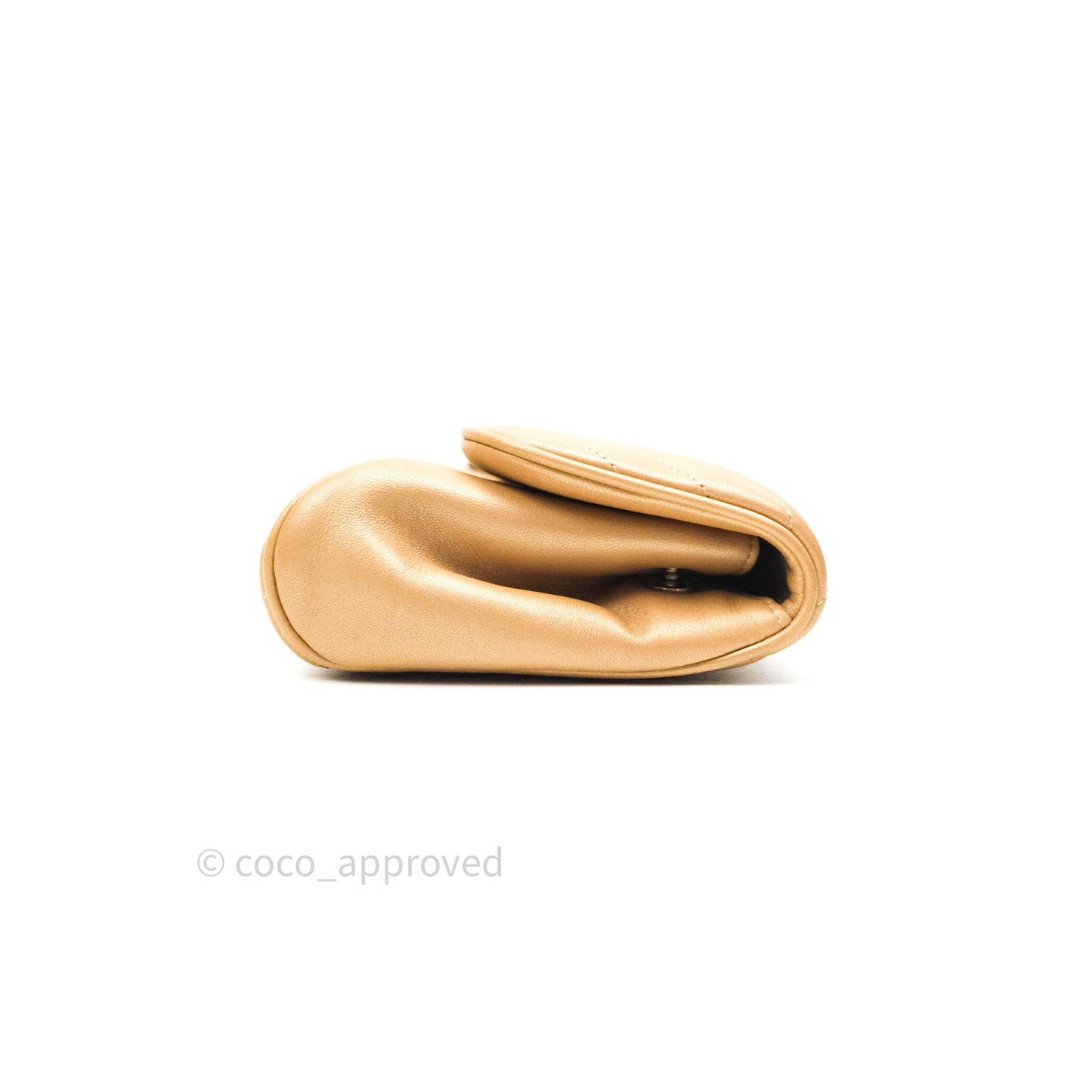Chanel Clutch Gold Calfskin Chevron Silver Hardware
