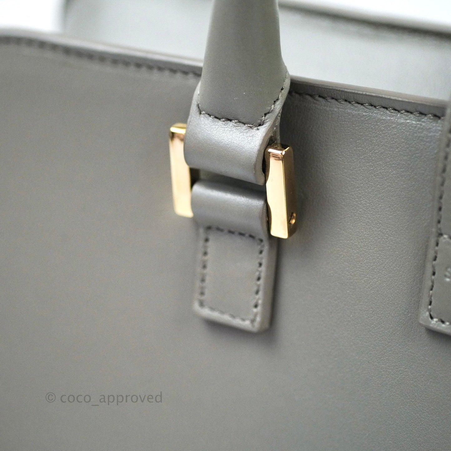 Saint Laurent Calfskin Monogram Cabas Fog