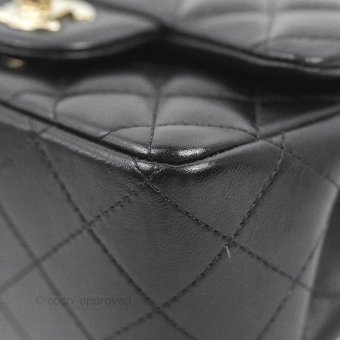Chanel Mini Square Black Lambskin Gold Hardware