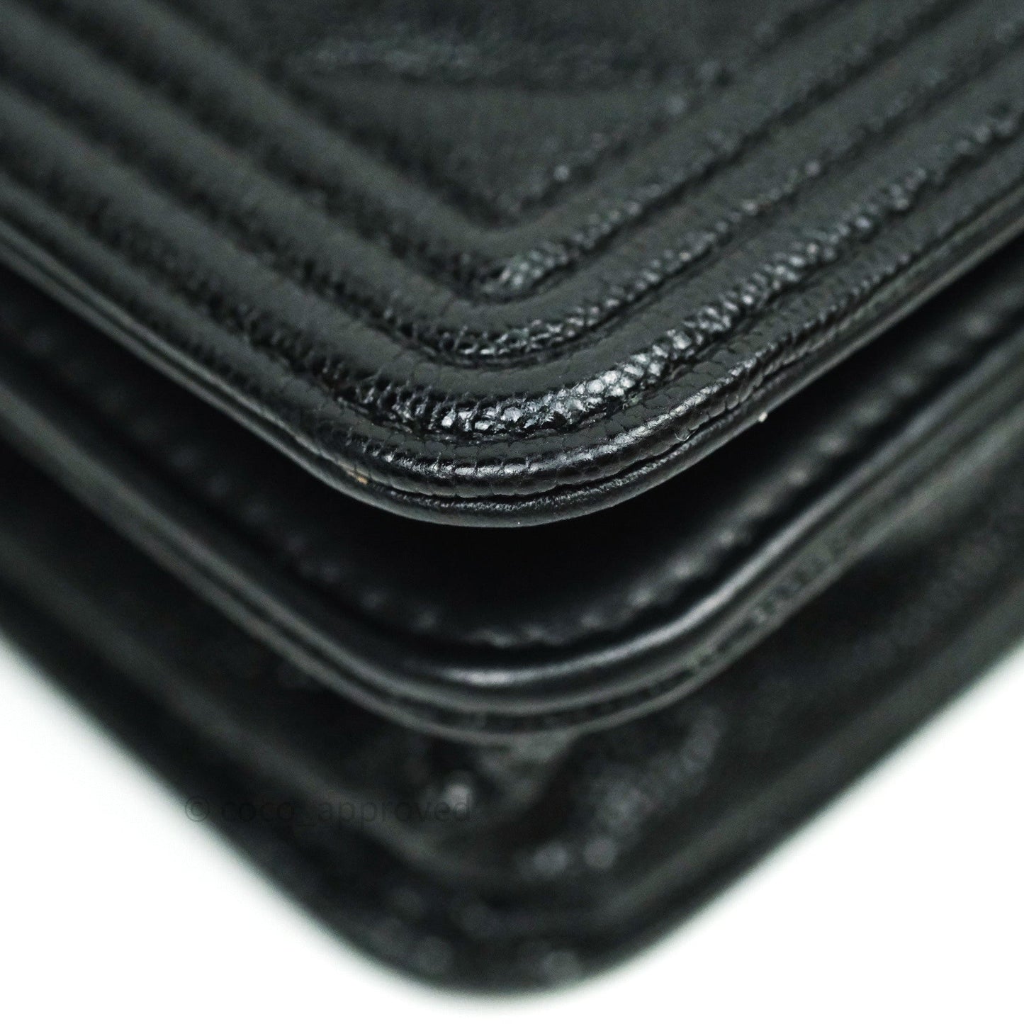 Chanel Quilted Boy Wallet on Chain WOC Black Caviar Gold Hardware