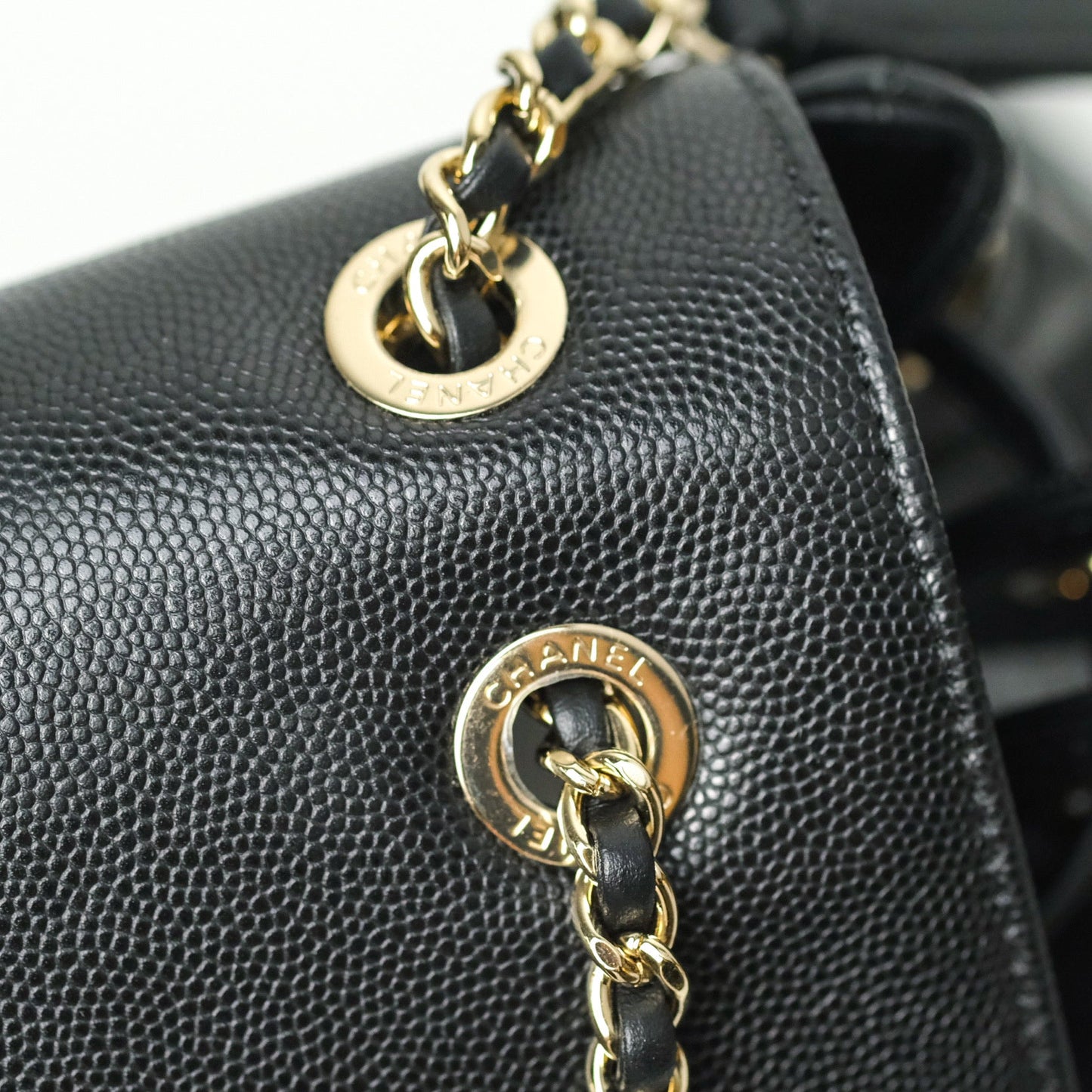 Chanel Quilted Business Affinity Backpack Black Caviar Light Gold Hardware