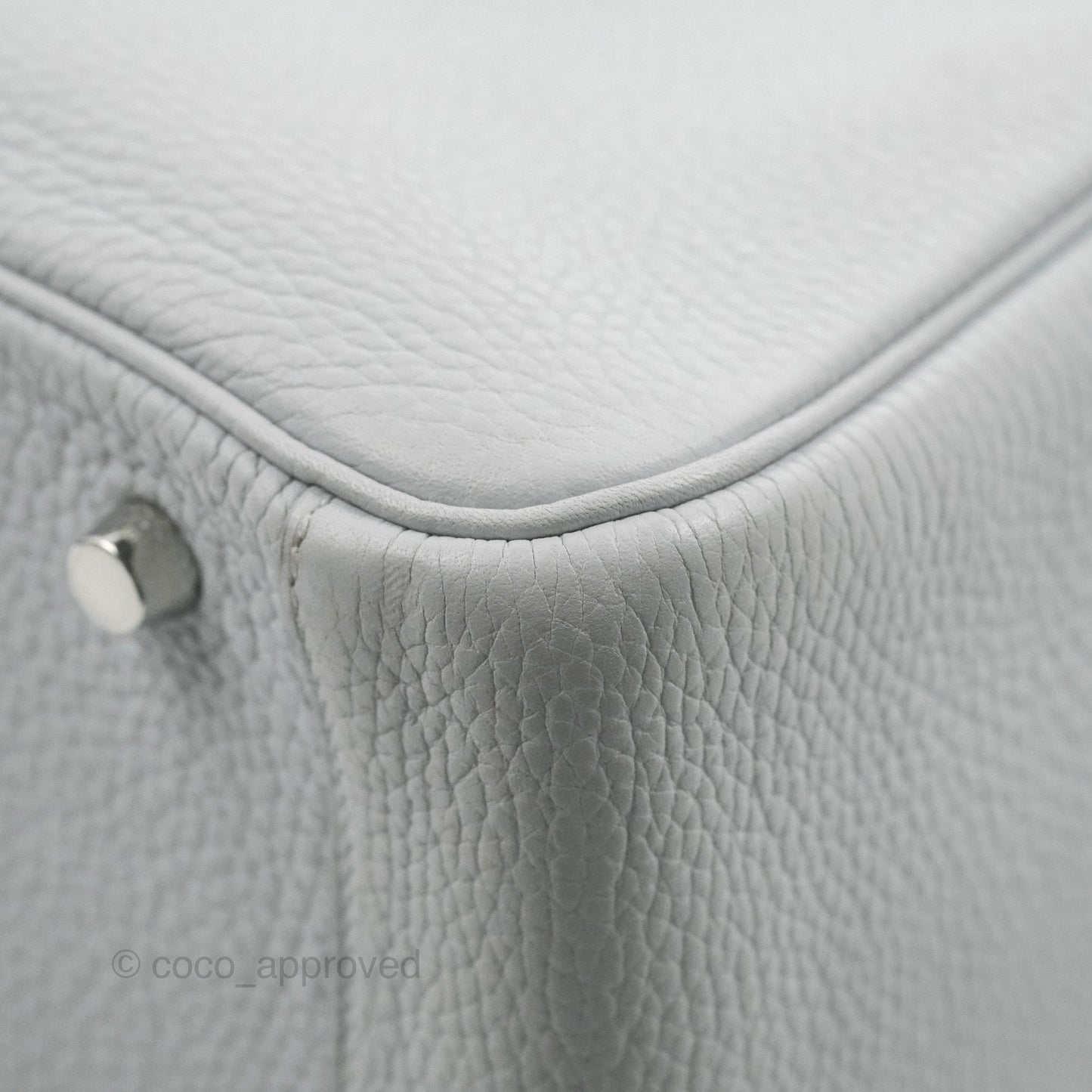 Hermès Lindy 30 Bleu Pale Clemence Palladium Hardware