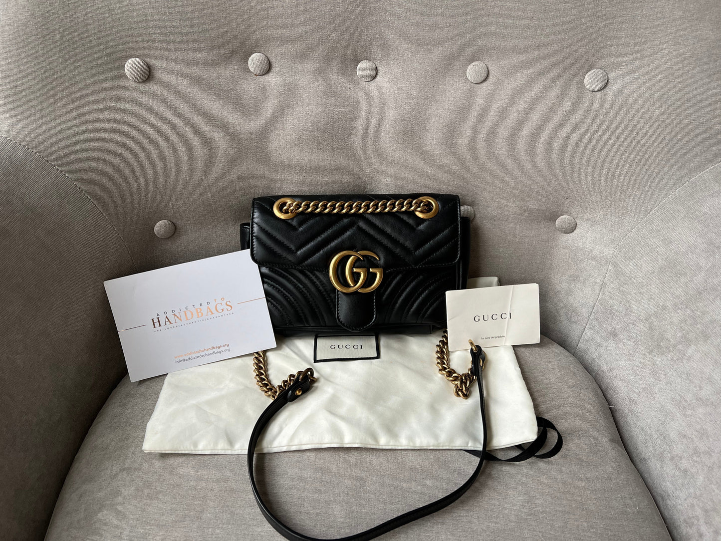 Luxury Gucci GG Black Marmont Mini Shoulder Bag ( 1,700)