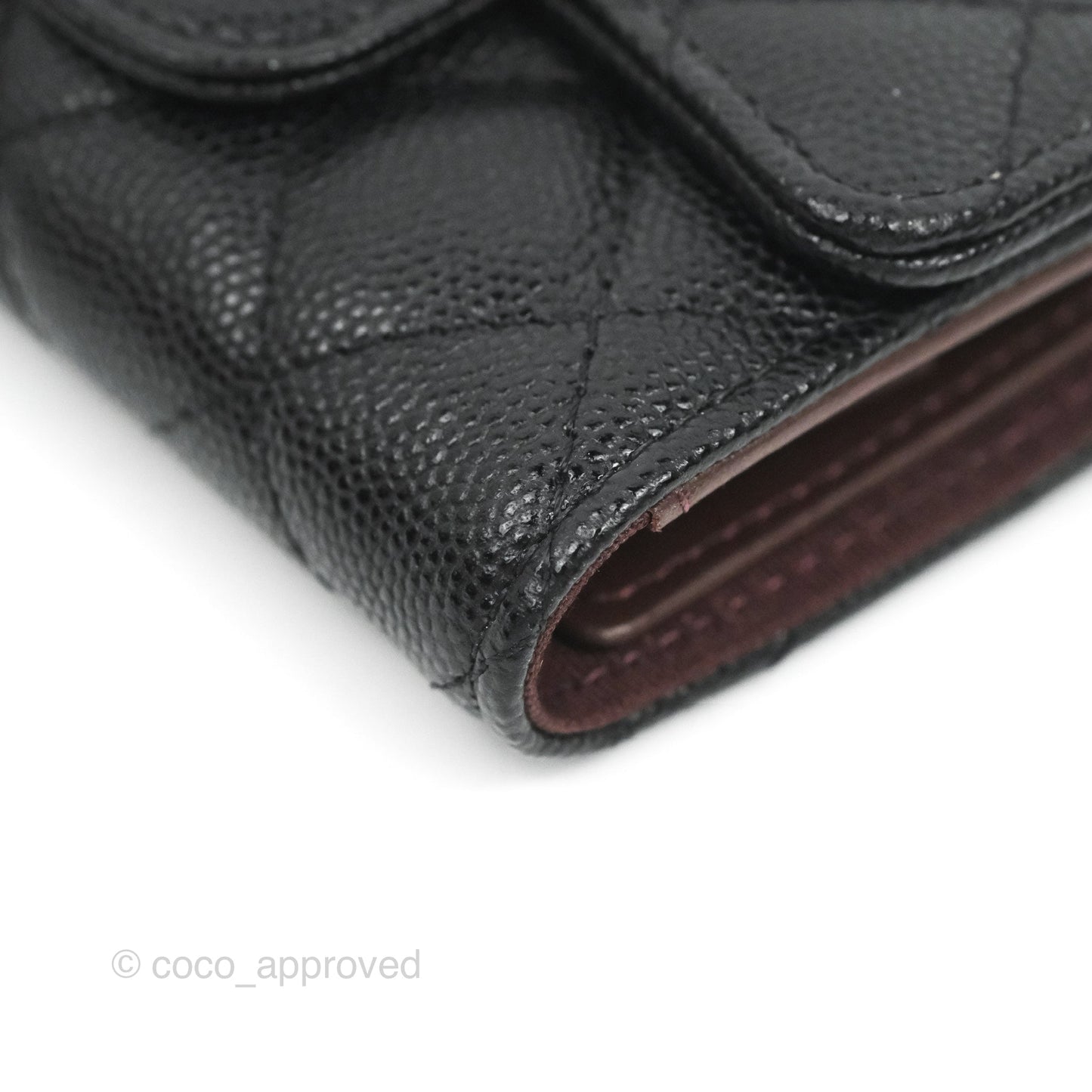 Chanel Quilted Classic 4 Key Holder Wallet Black Caviar Silver Hardware