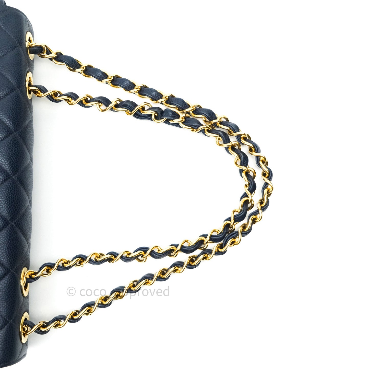 Chanel Vintage XL Jumbo Single Flap Navy Caviar 24K Gold Hardware